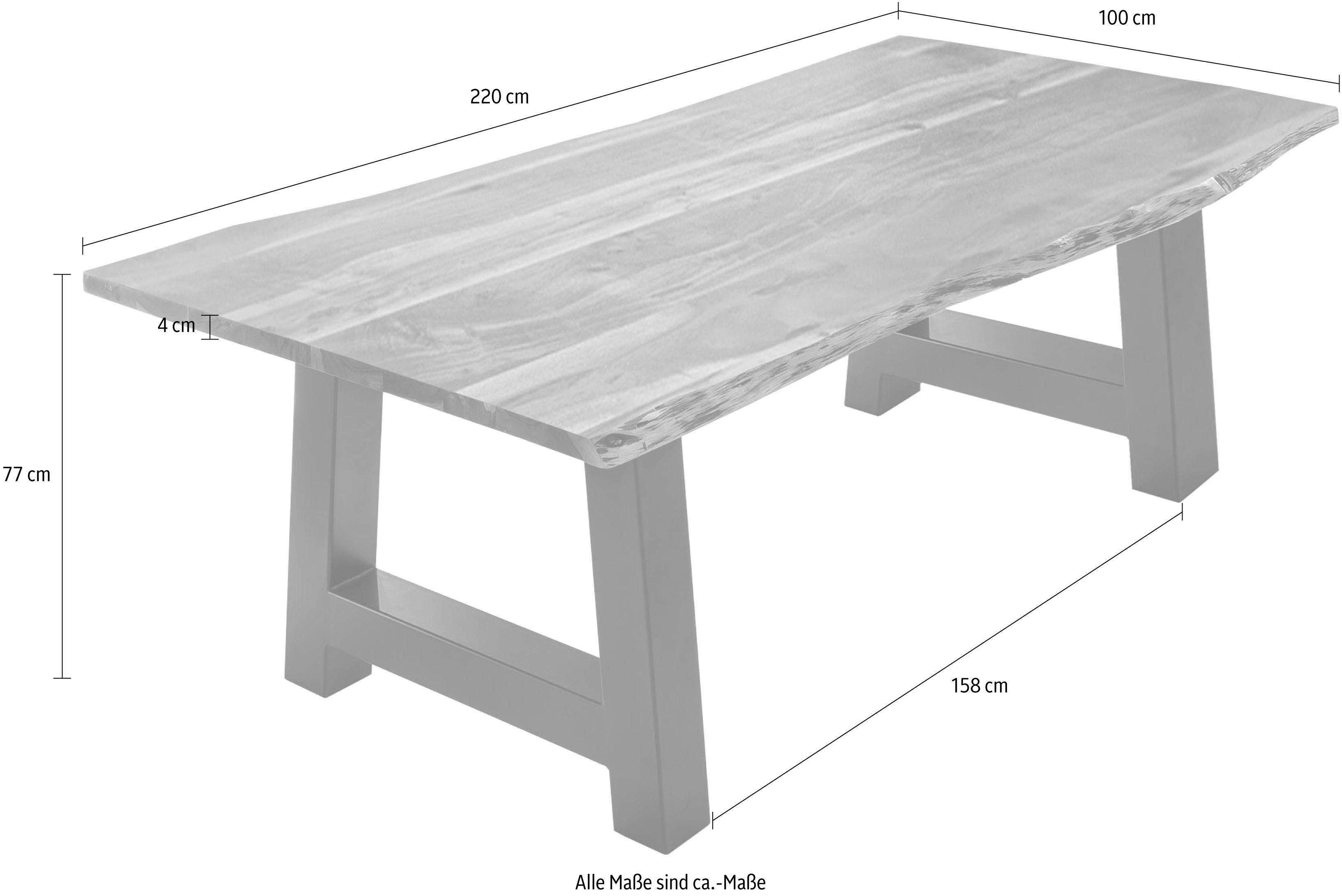Home affaire Eettafel Manhattan met a-vormig metalen frame