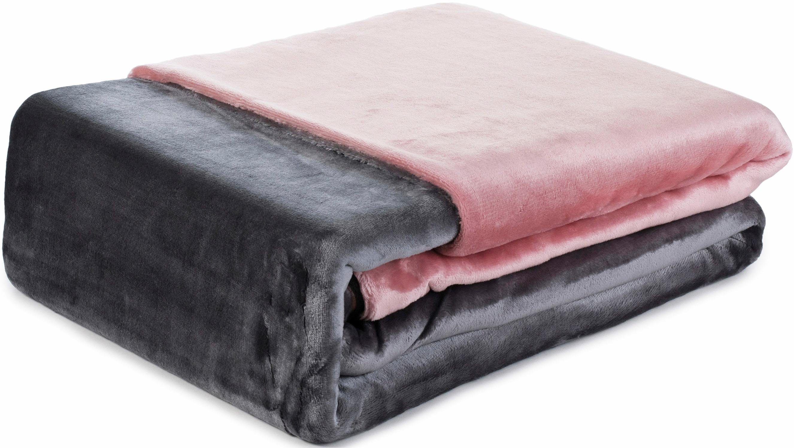 Gözze Tweezijdig te gebruiken overtrekset Superpluis in mt. 135x200 of 155x220 cm Fleece behaaglijk warm in de winter, dekbedovertrek met reversible-look (2-delig)