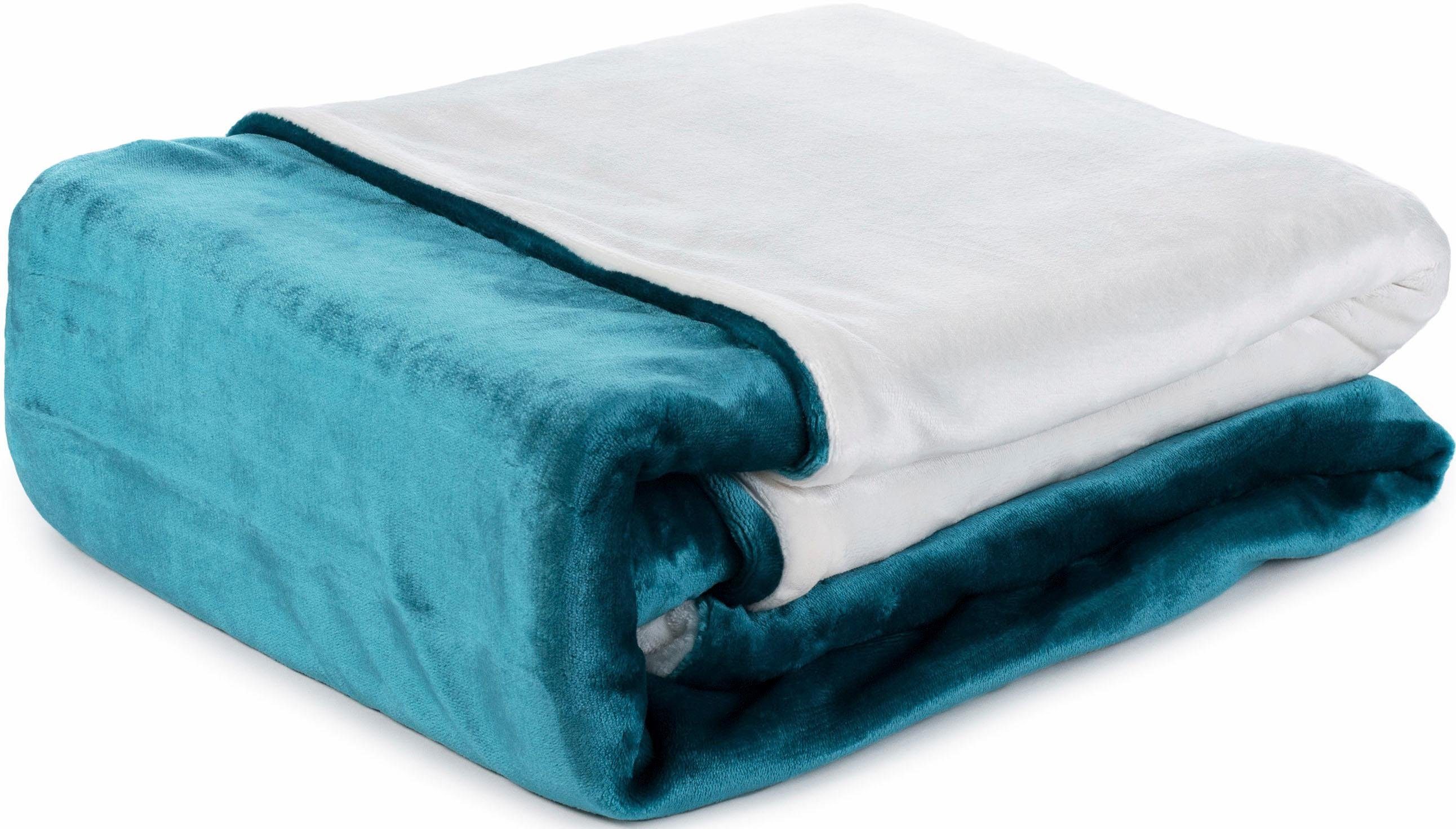Gözze Tweezijdig te gebruiken overtrekset Superpluis in mt. 135x200 of 155x220 cm Fleece behaaglijk warm in de winter, dekbedovertrek met reversible-look (2-delig)