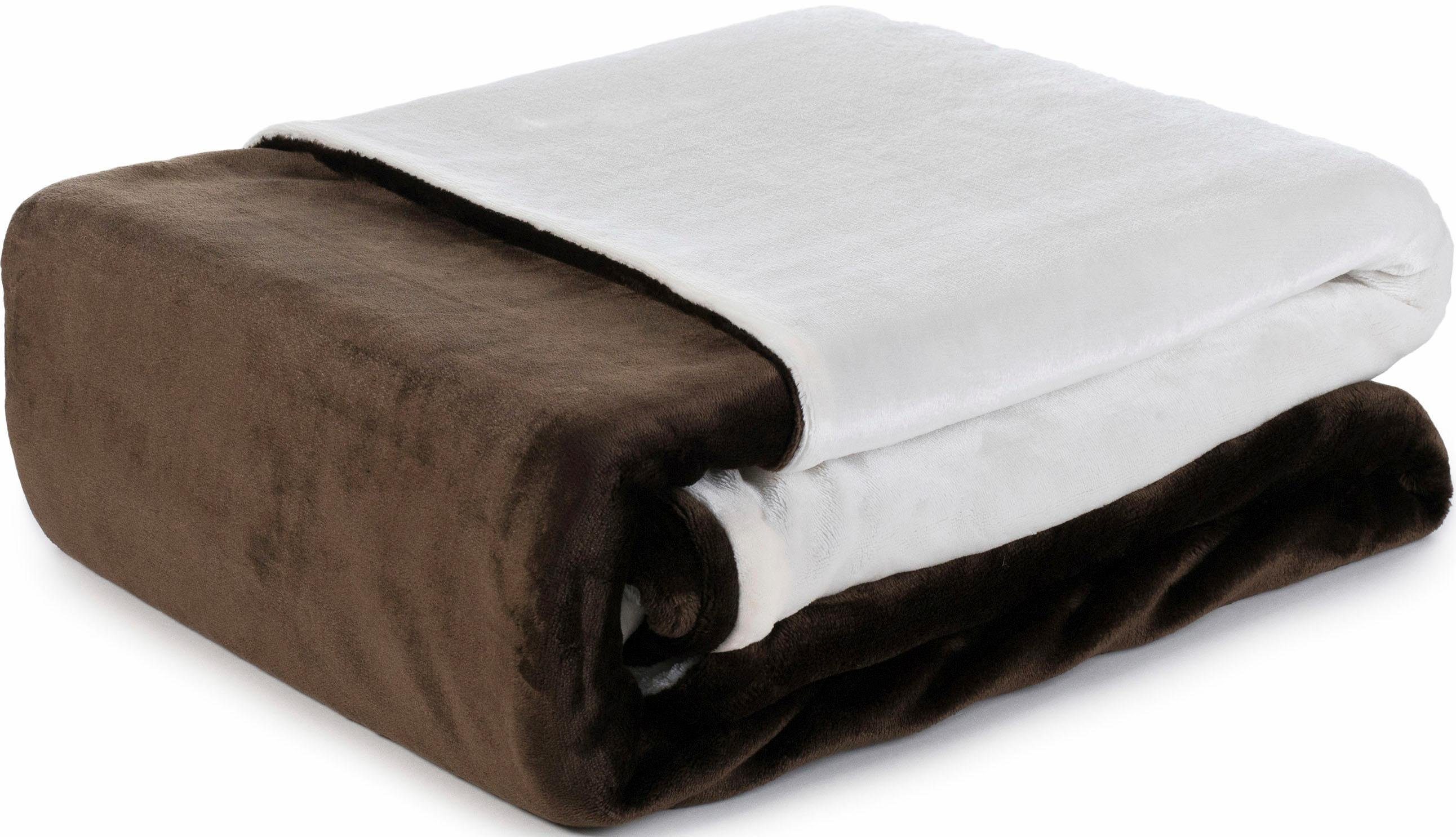 Gözze Tweezijdig te gebruiken overtrekset Superpluis in mt. 135x200 of 155x220 cm Fleece behaaglijk warm in de winter, dekbedovertrek met reversible-look (2-delig)