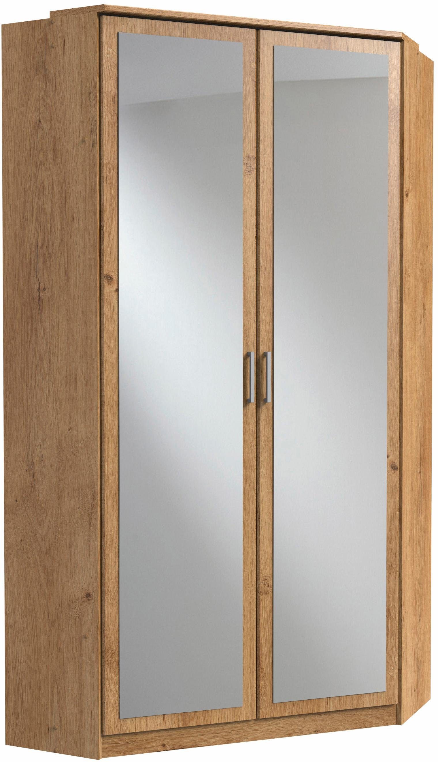 wimex hoekkledingkast click met 2 spiegeldeuren beige