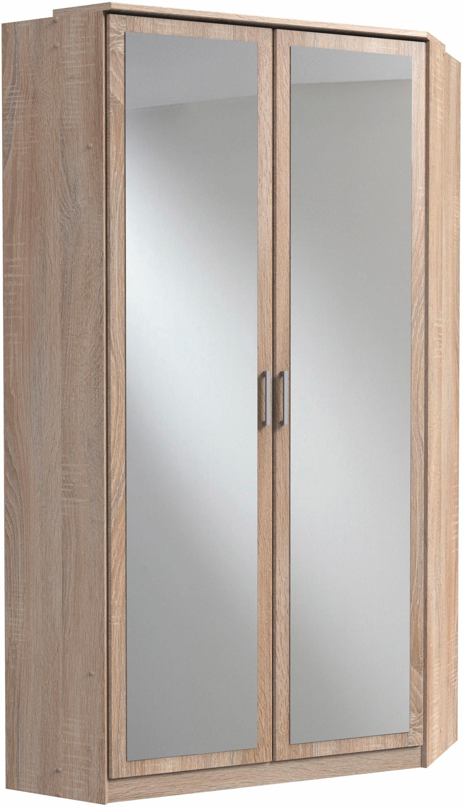 wimex hoekkledingkast click met 2 spiegeldeuren beige