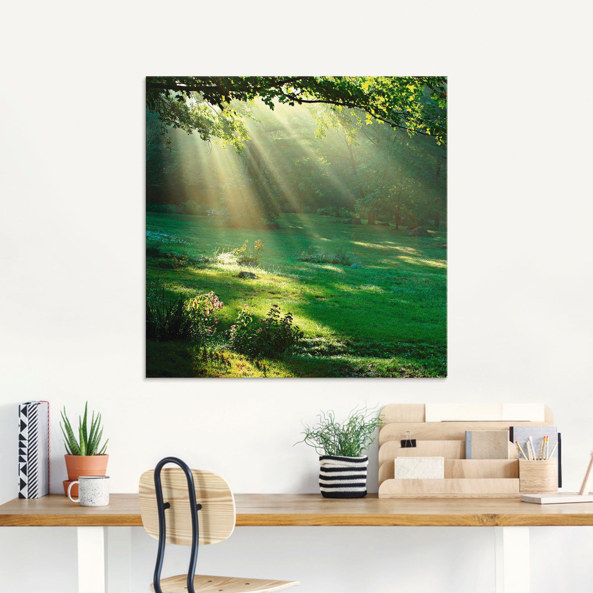 Artland Print op glas Lichtbundel in verschillende maten