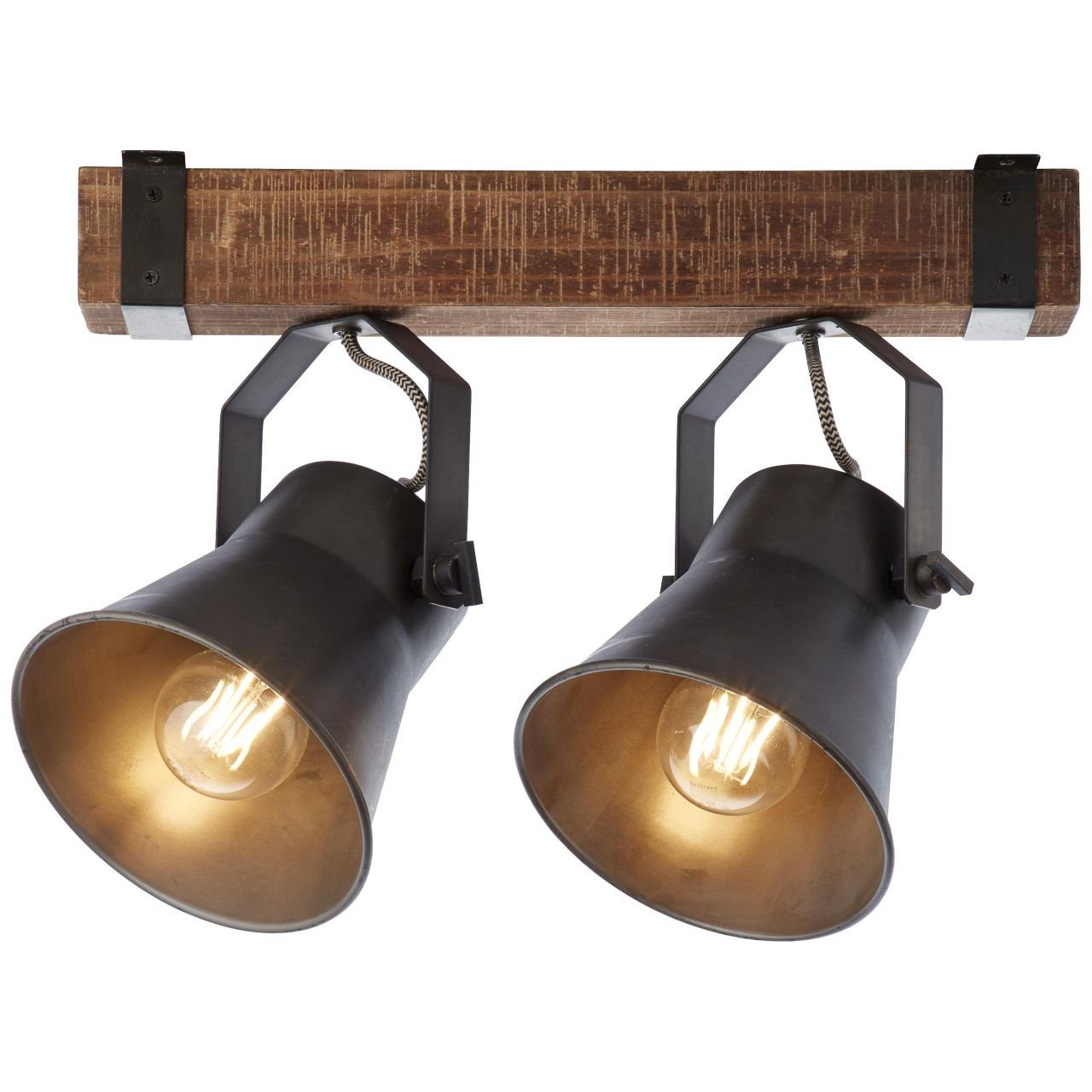 Brilliant Leuchten Plafondspot Decca Spotjesbalk 2 fittingen zwart staal (1 stuk)