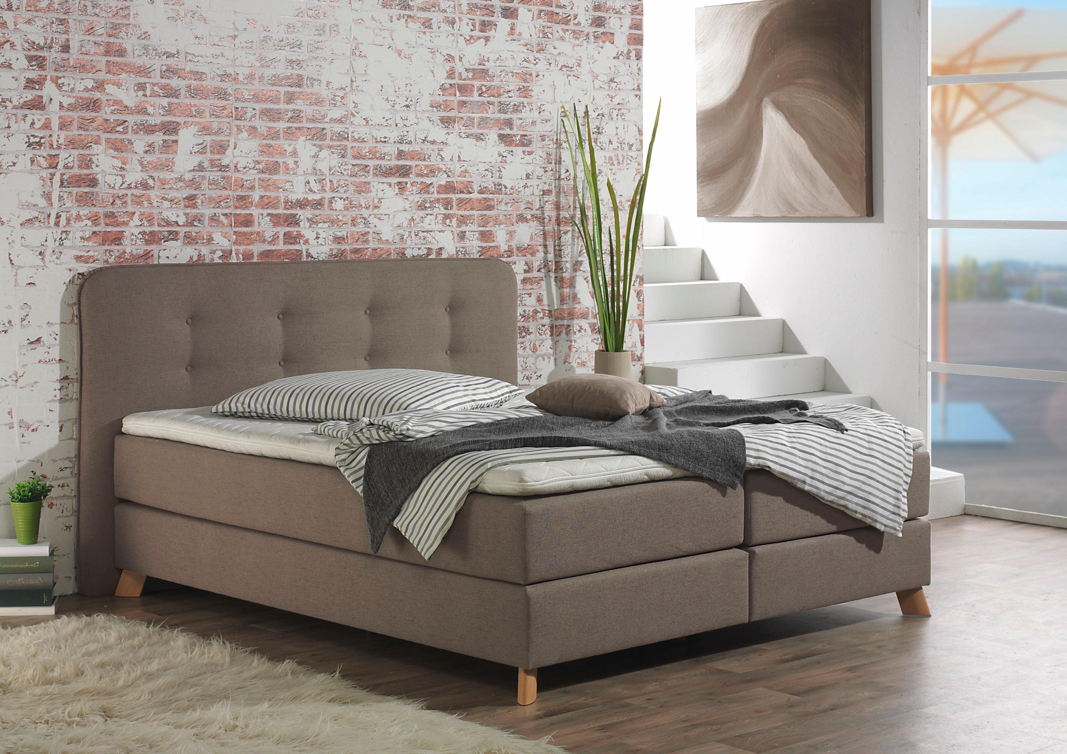 Home affaire Boxspring Cecina in 5 breedten, 3 uitvoeringen, 2 hardheden, capitonnage, topmatras
