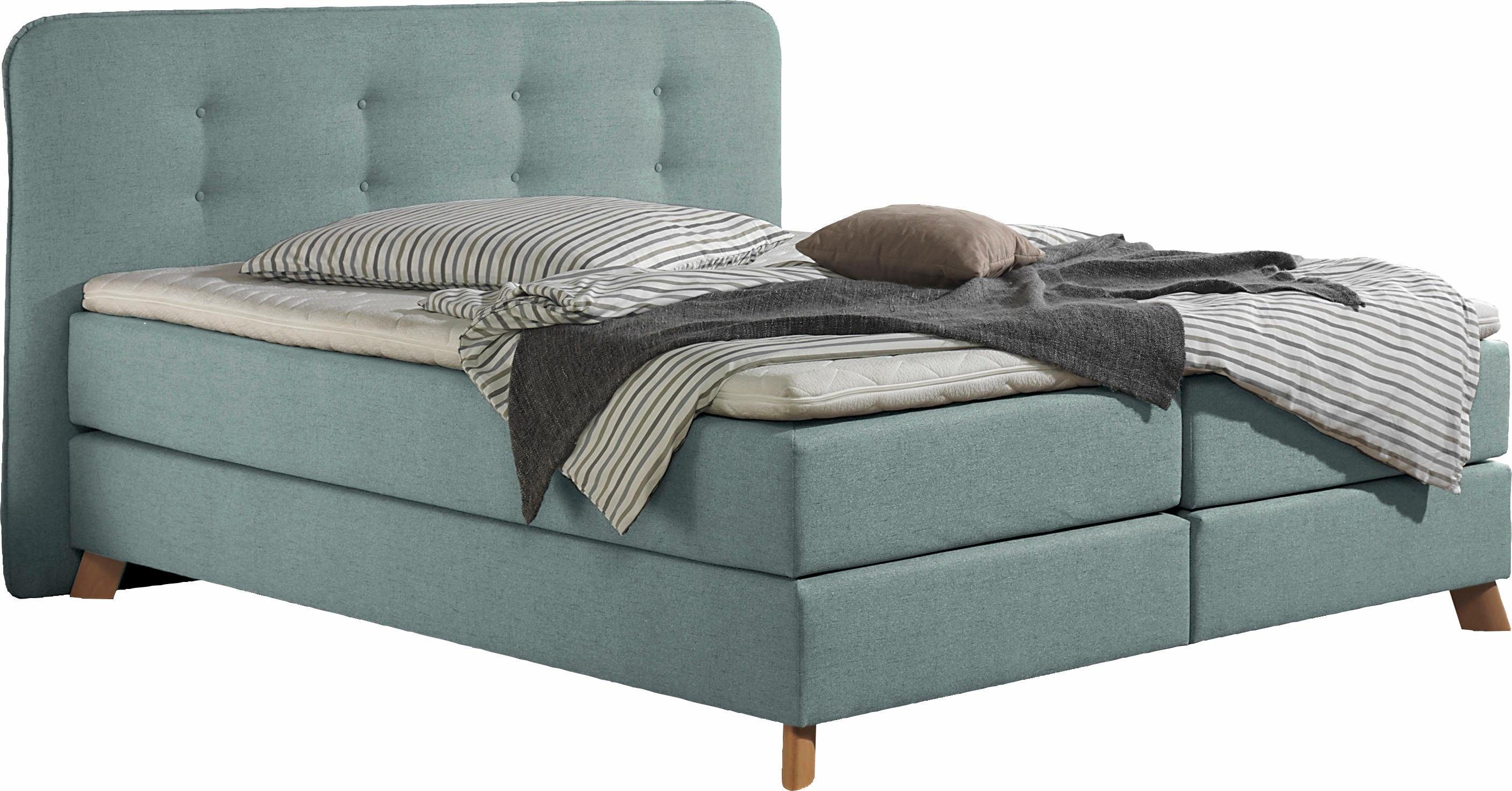 Home affaire Boxspring Cecina in 5 breedten, 3 uitvoeringen, 2 hardheden, capitonnage, topmatras
