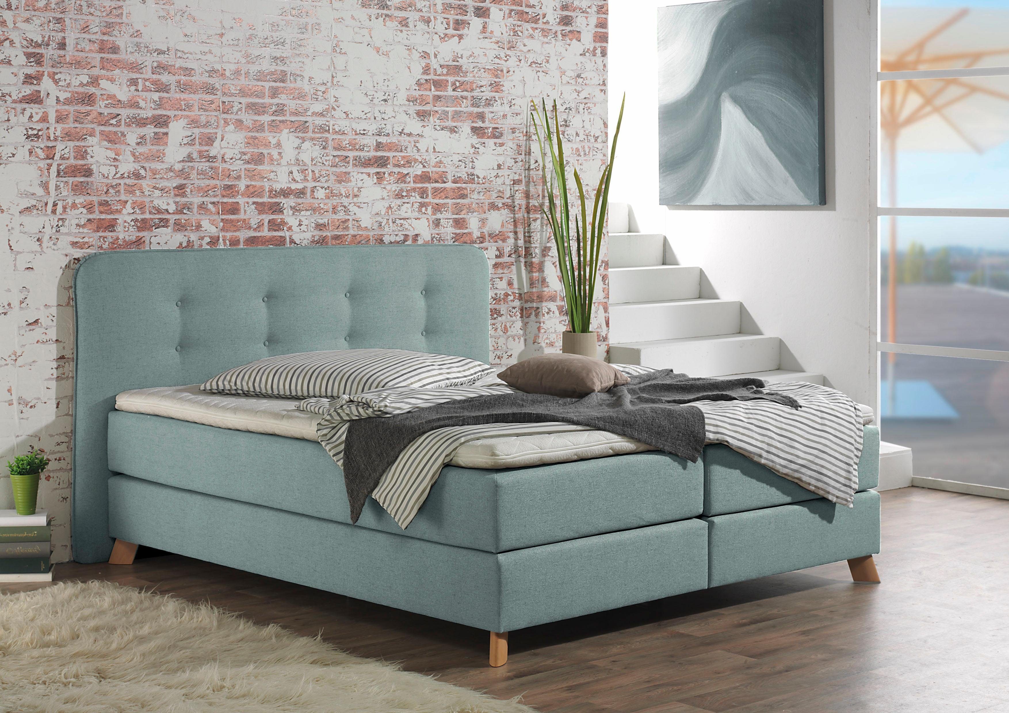 Home affaire Boxspring Cecina in 5 breedten, 3 uitvoeringen, 2 hardheden, capitonnage, topmatras
