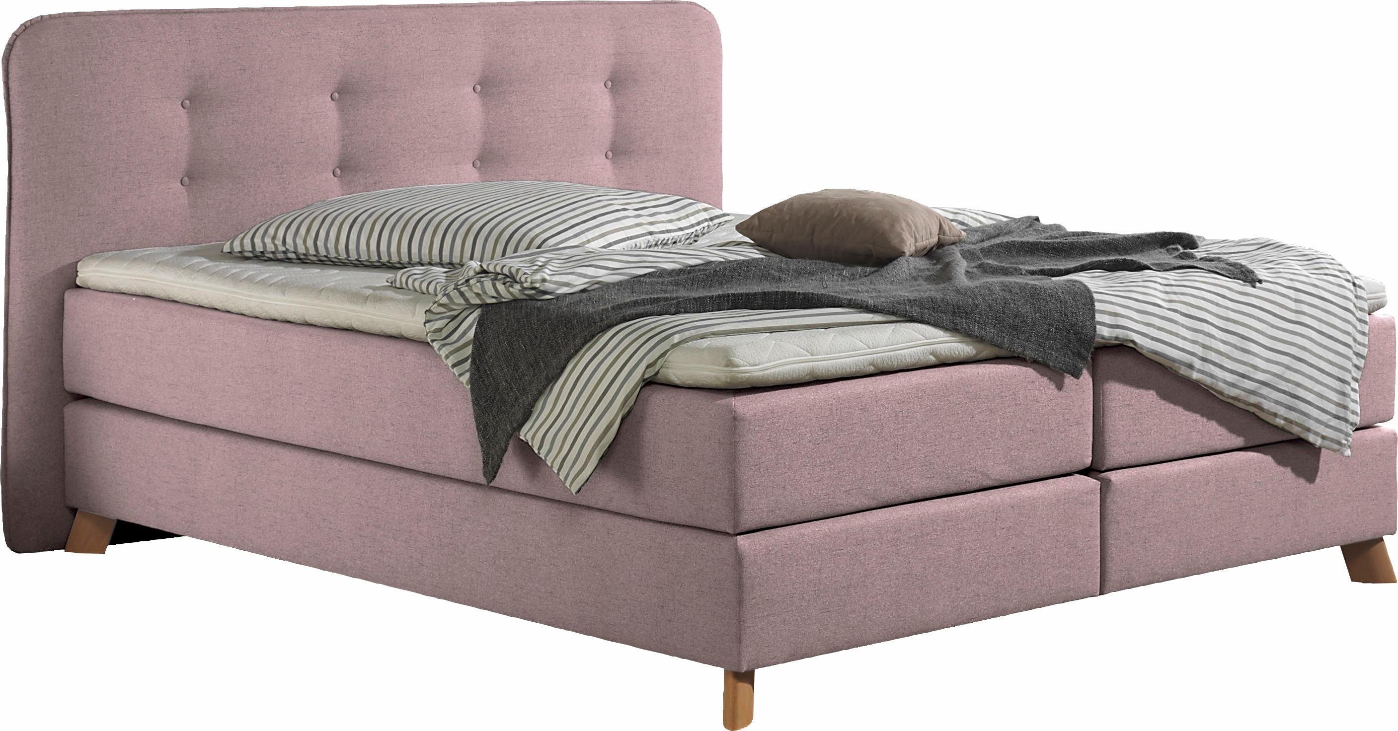 Home affaire Boxspring Cecina in 5 breedten, 3 uitvoeringen, 2 hardheden, capitonnage, topmatras