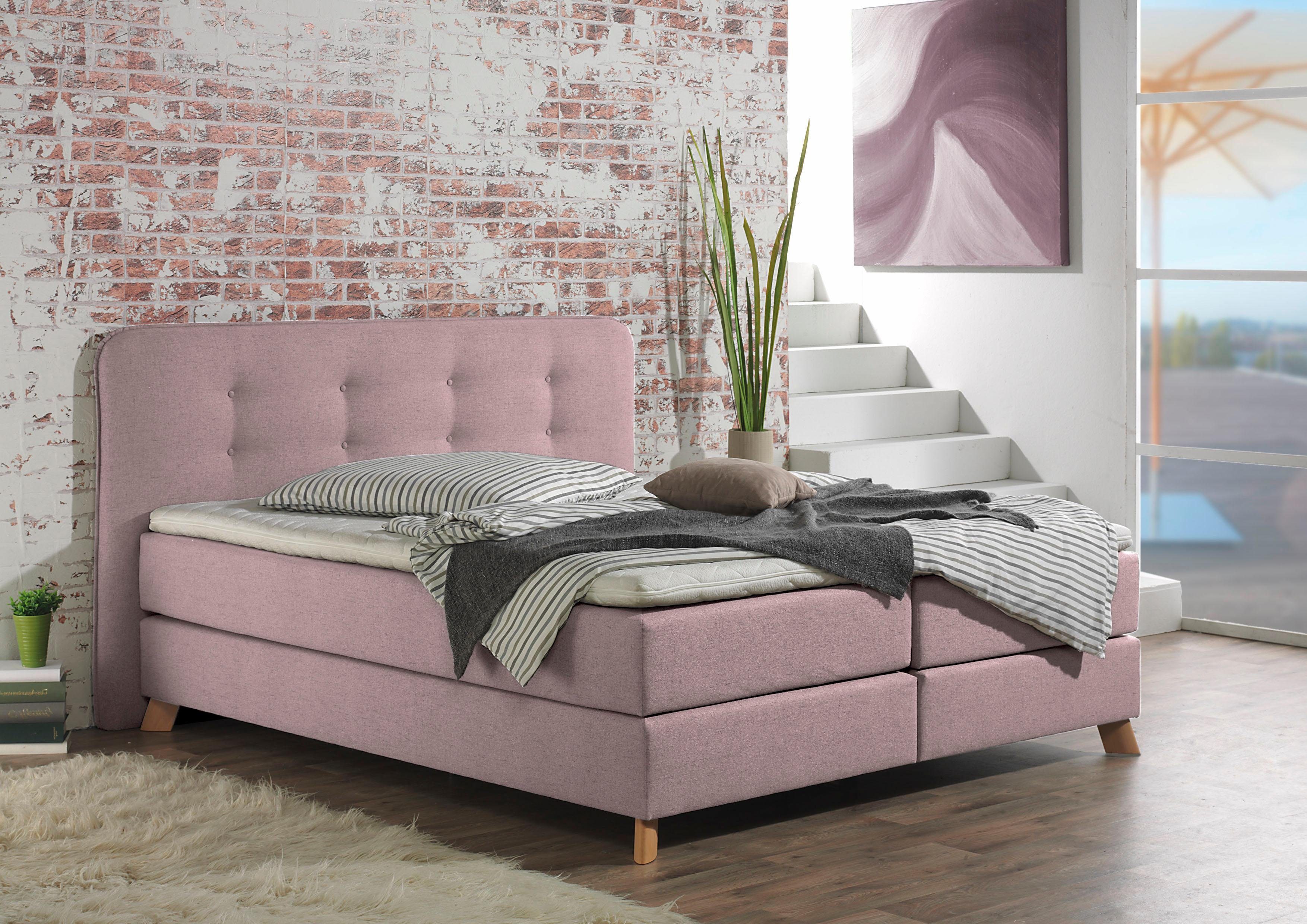 Home affaire Boxspring Cecina in 5 breedten, 3 uitvoeringen, 2 hardheden, capitonnage, topmatras