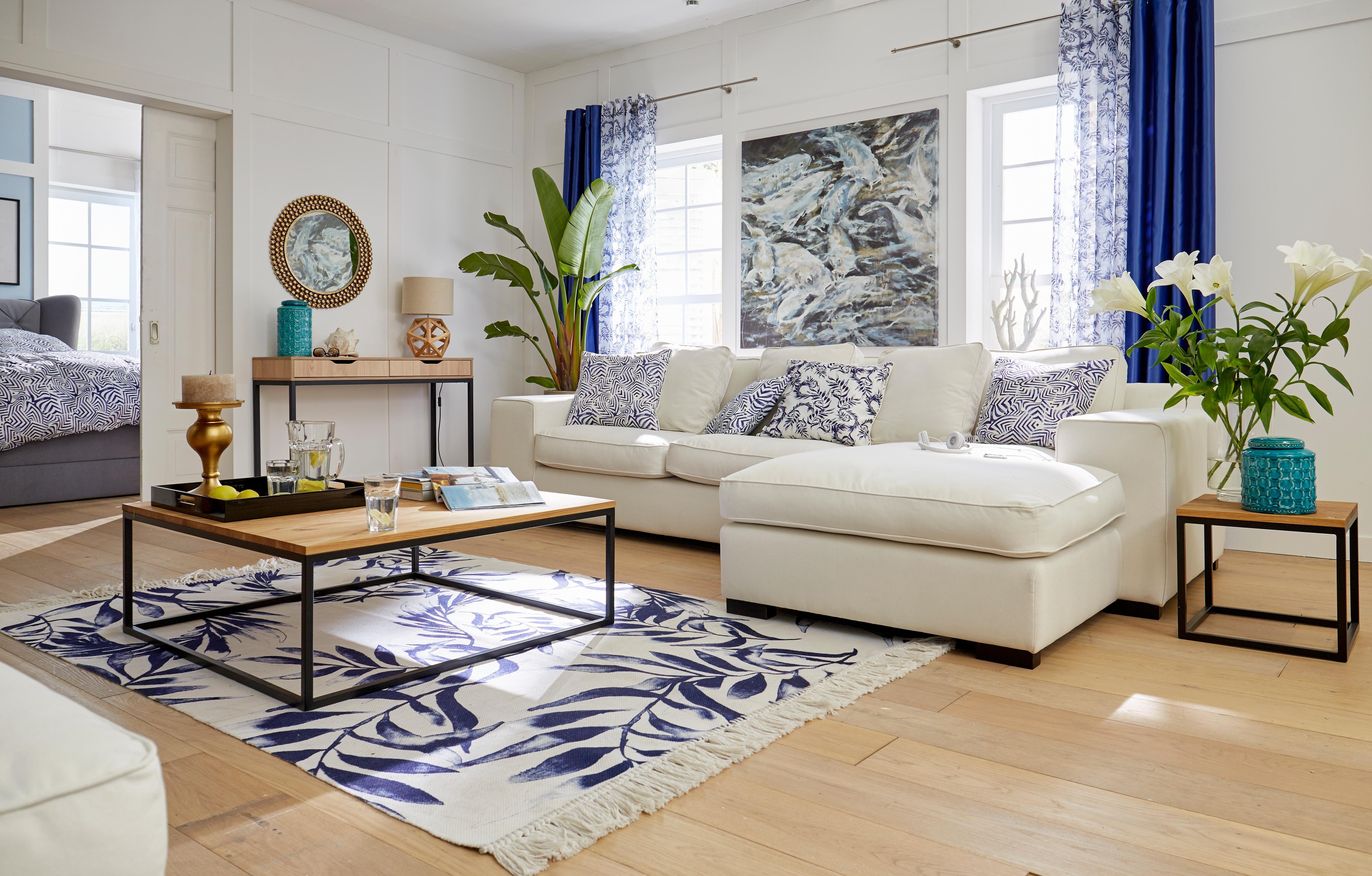 Home affaire Salontafel Voorst van massief eiken en metalen frame