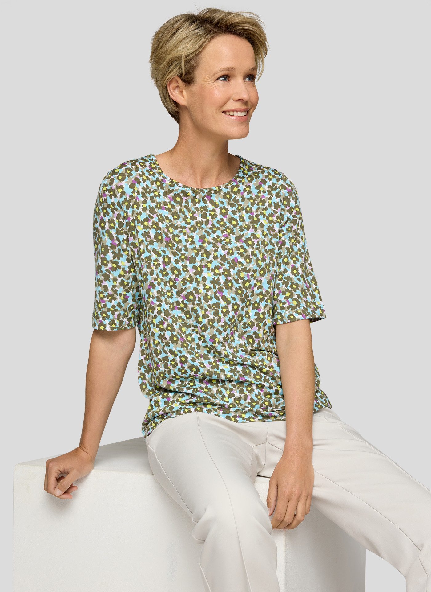 Rabe Shirt met ronde hals met grafische print