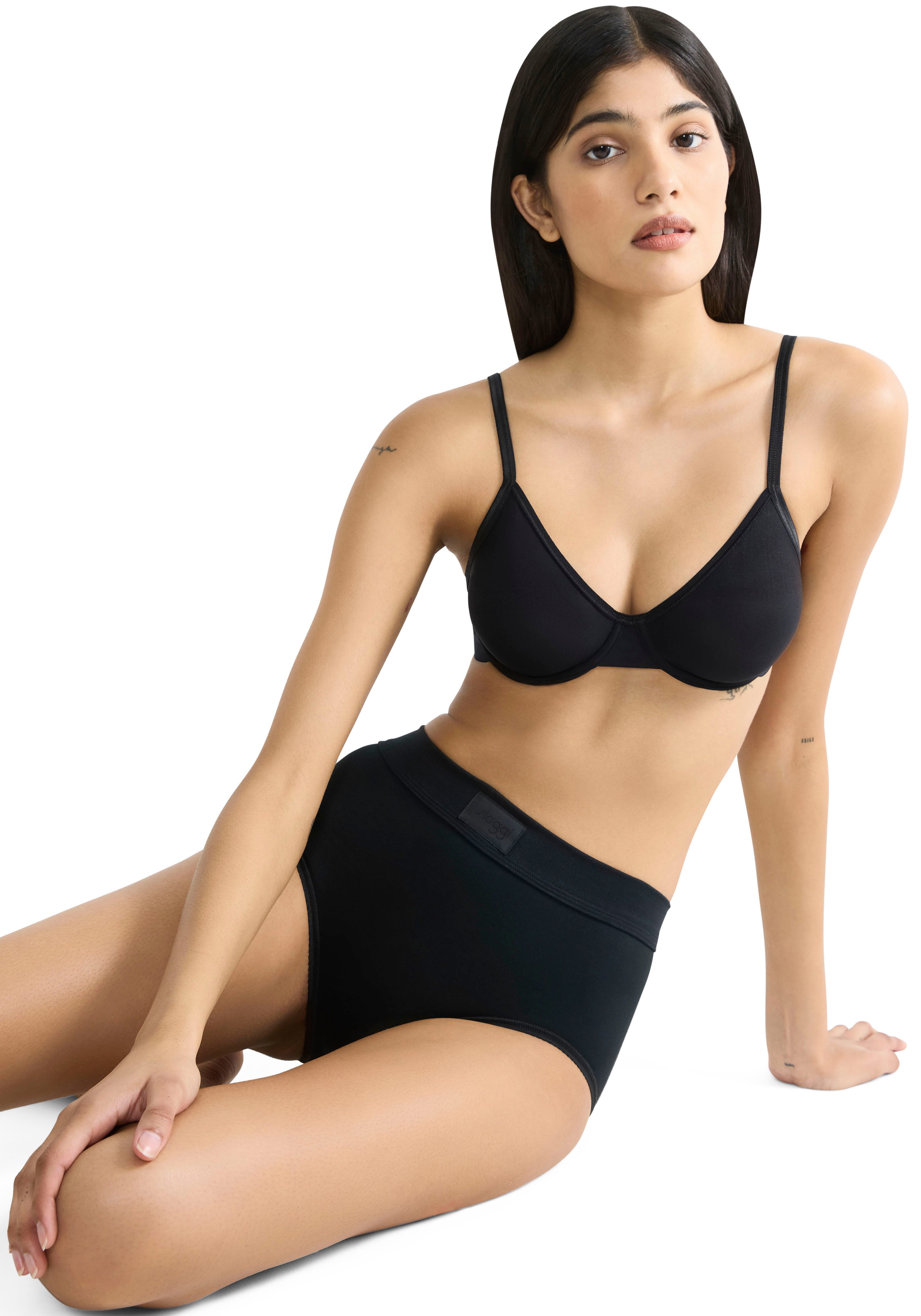 Sloggi Maxislip Double comfort Katoenmix, elastisch, zacht, sportieve look, ademend (2 stuks, Set van 2)