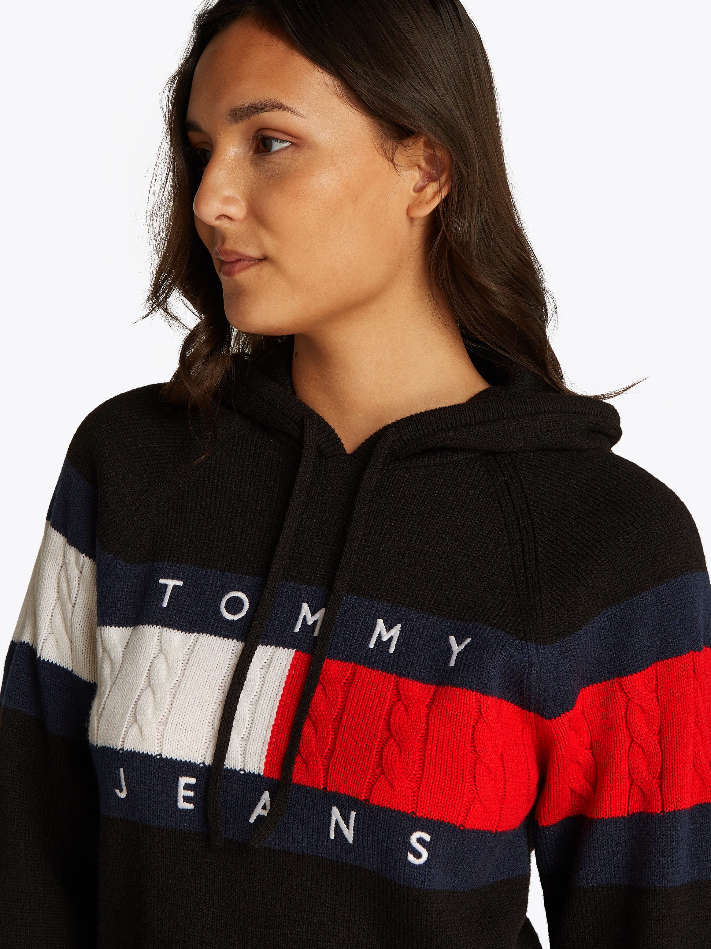 TOMMY JEANS Capuchontrui TJW CENTER FLAG HOOD SWEATER EXT