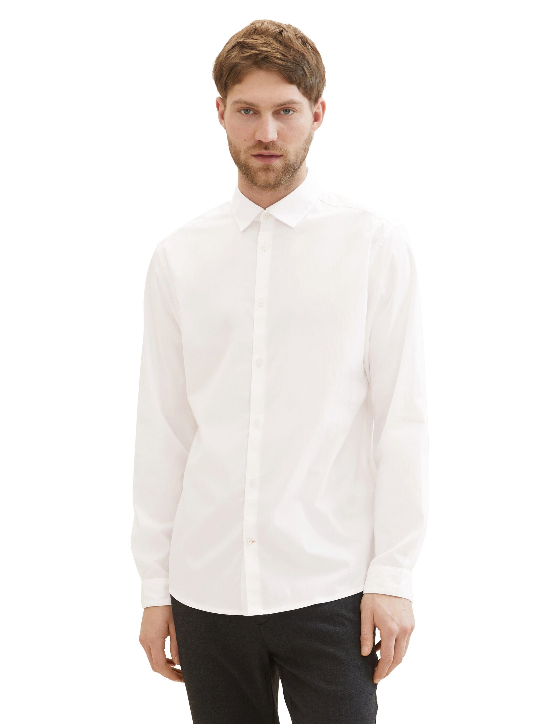 Tom Tailor Overhemd met lange mouwen POPLIN met manchetten