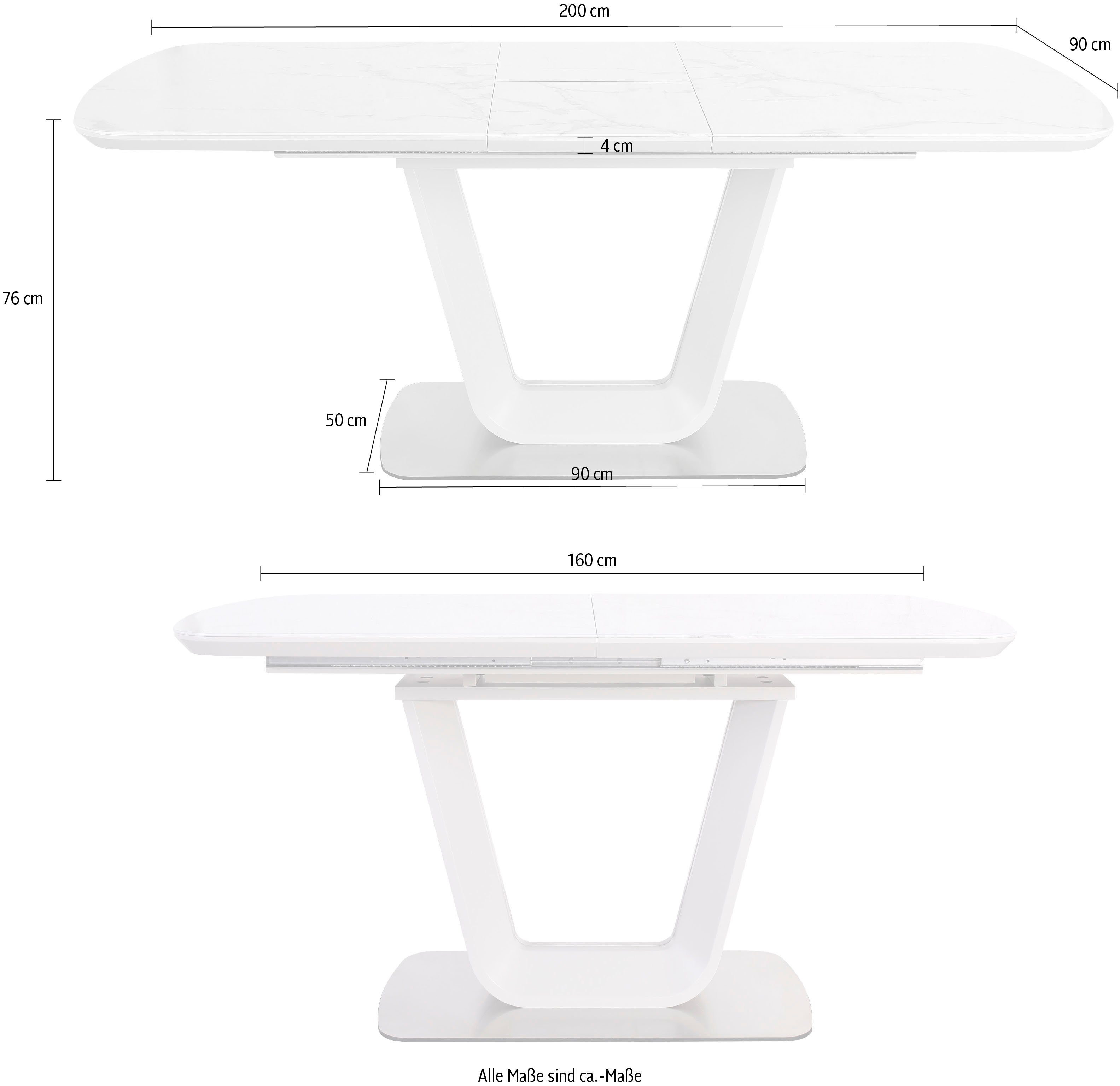 SalesFever Eettafel Glazen tafel uittrekbaar