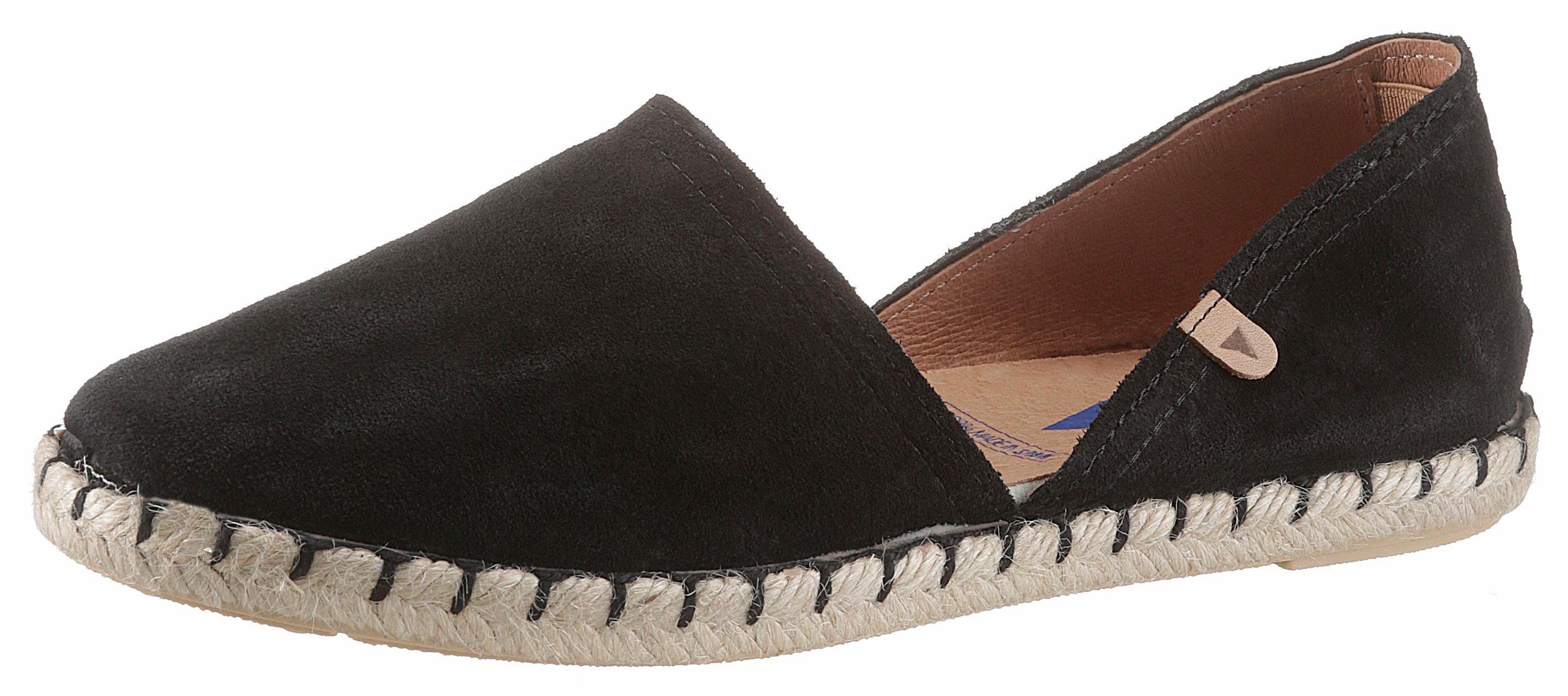 Verbenas Carmen Serraje suède espadrilles zwart