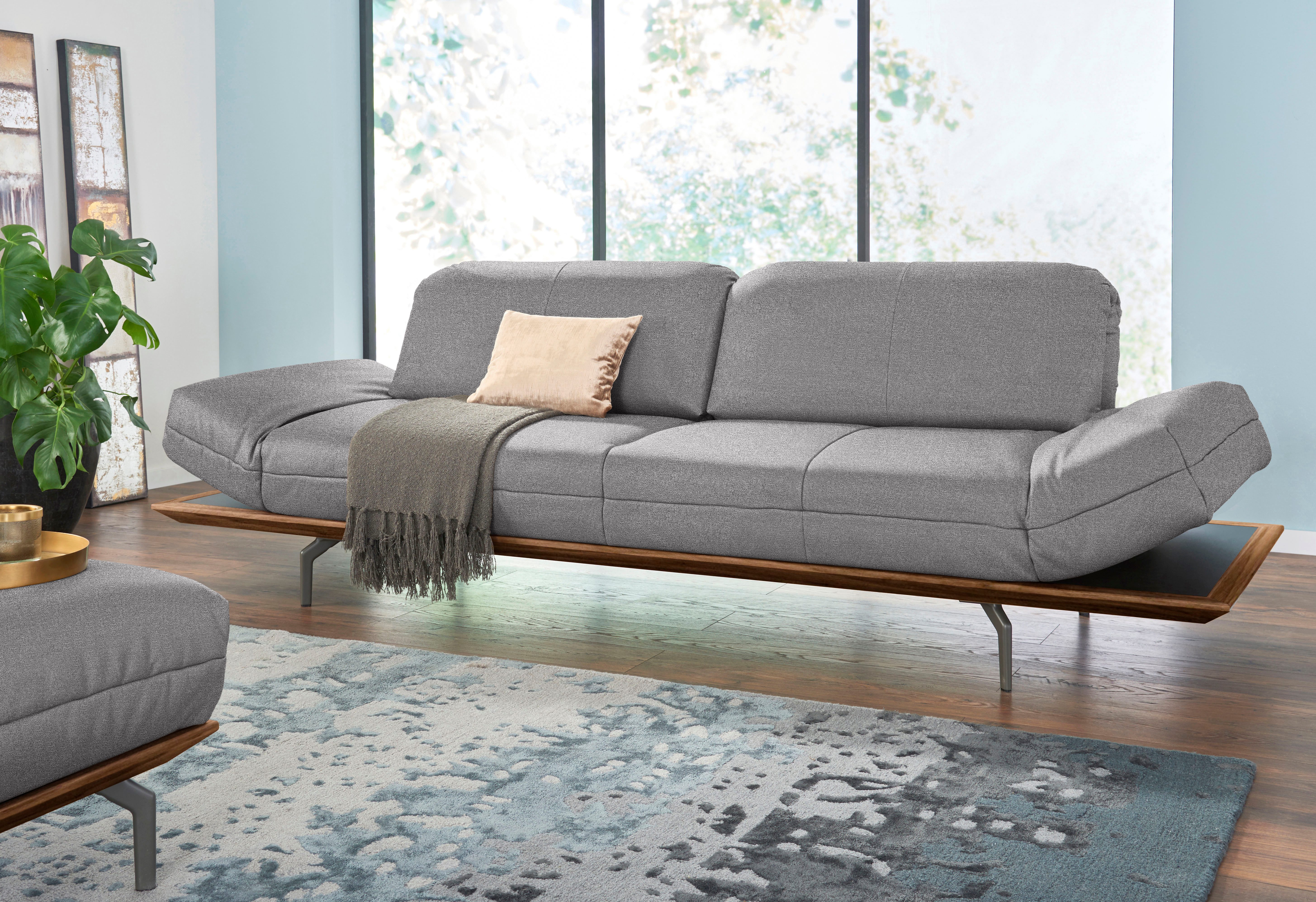 Creation BY ROLF BENZ 3-zitsbank CR.420, design bank, loungesofa in 2 kwaliteiten, houten frame in eiken natuur of noten, breedte 232 cm