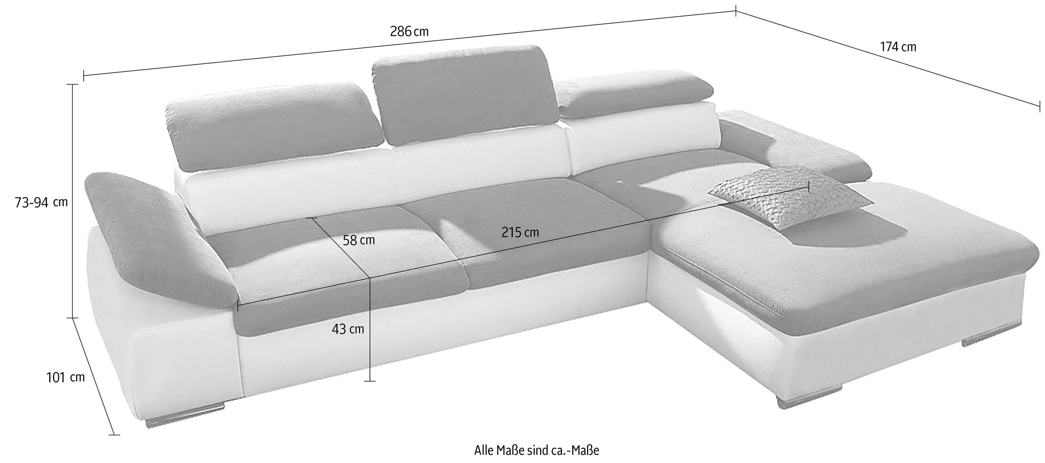sit&more Hoekbank Alcudia L-vorm optioneel met slaapfunctie