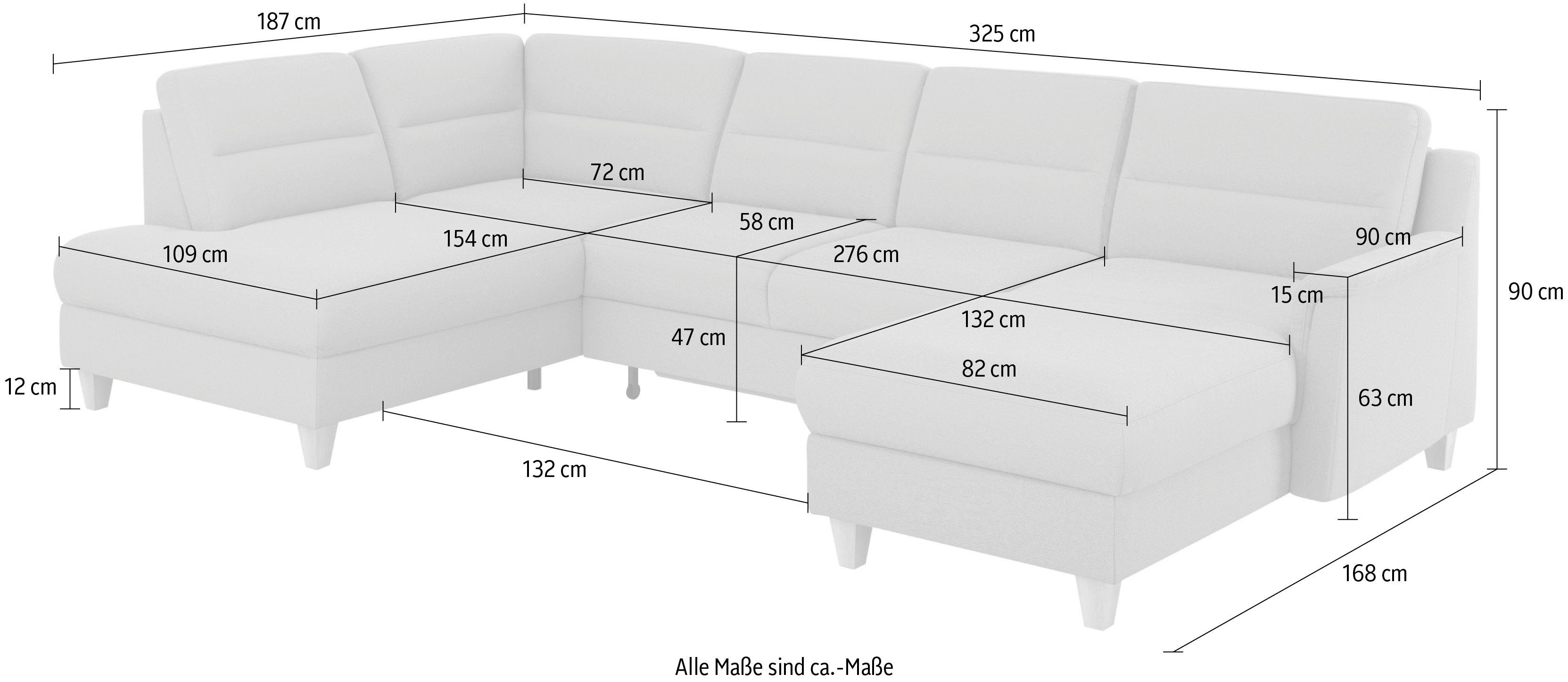 sit&more Zithoek Farö U-vorm met binnenvering, naar keuze met slaapfunctie en bedkist