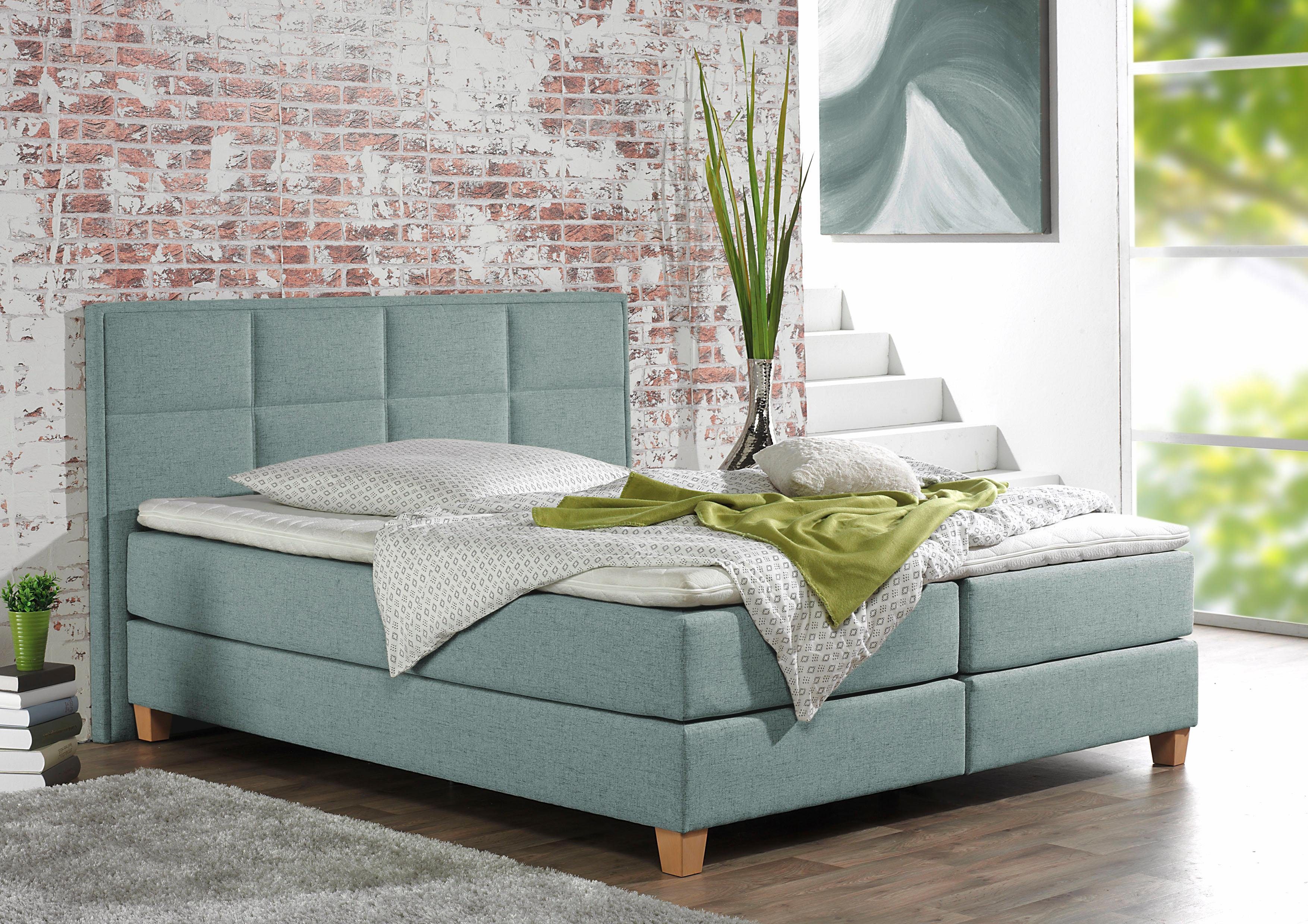 Home affaire Boxspring Casey in 5 breedten, 3 uitvoeringen, 2 hardheden, stiksels, topmatras boxsprings blauw