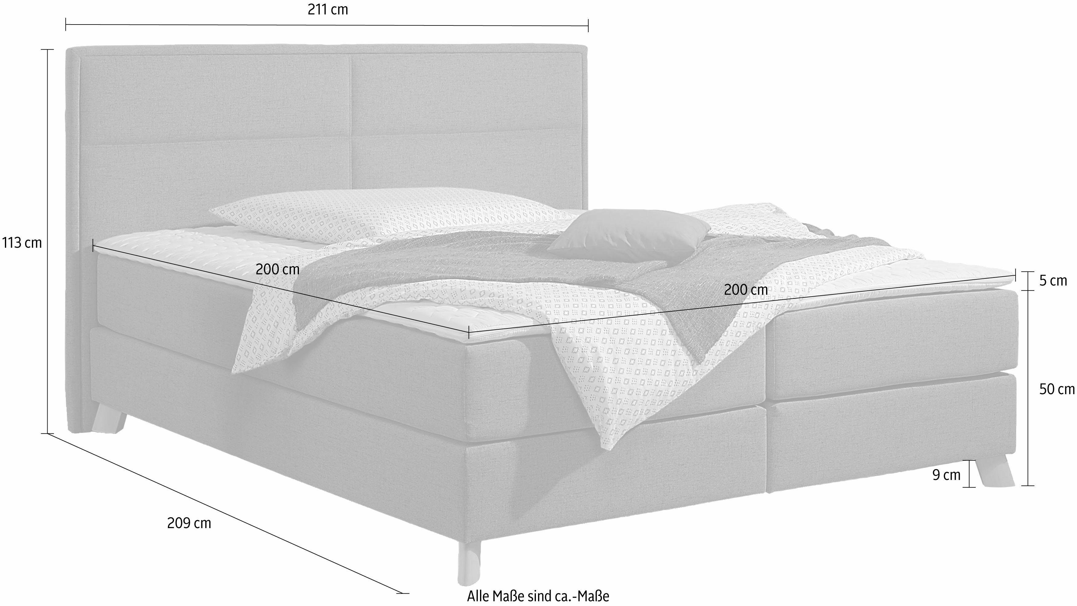 Home affaire Boxspring Caria in 5 breedten, 3 matrassen-uitvoeringen, 2 hardheden, topmatras