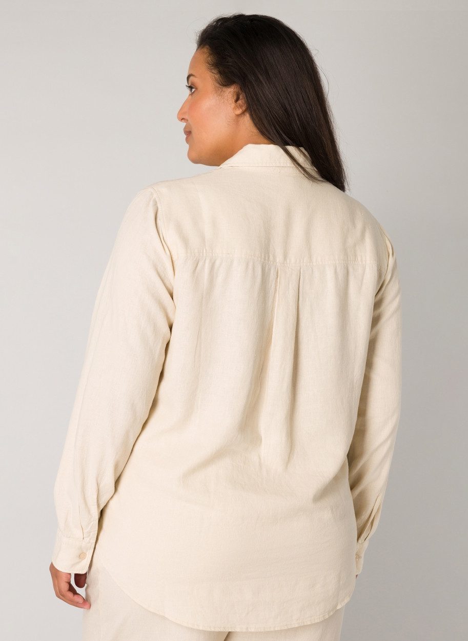 Base Level Curvy Blouse met lange mouwen Yaella