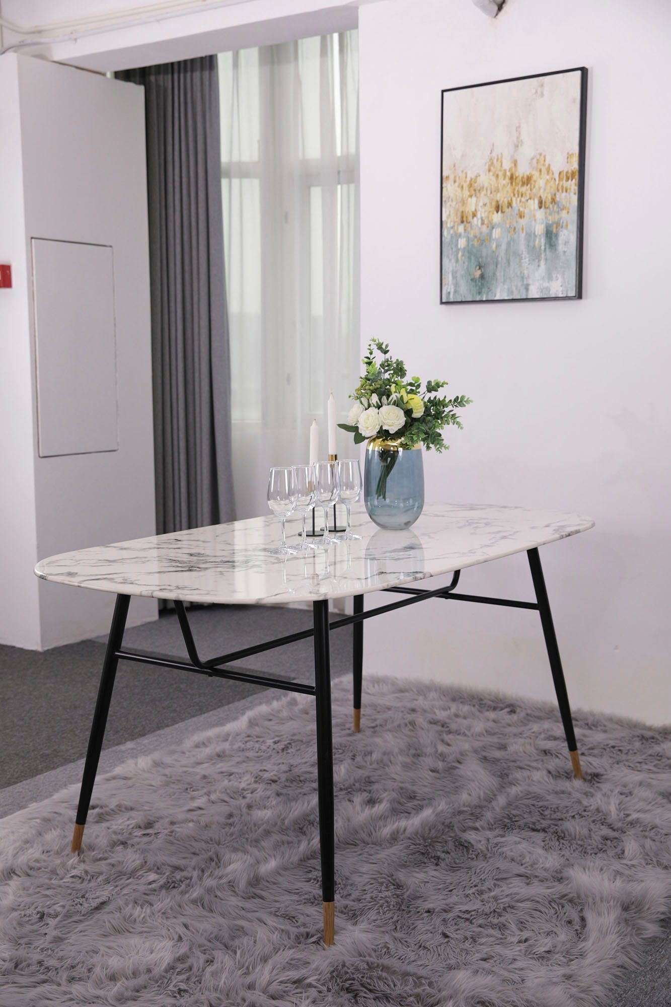 INOSIGN Eettafel Alannah Tafelblad in marmerlook