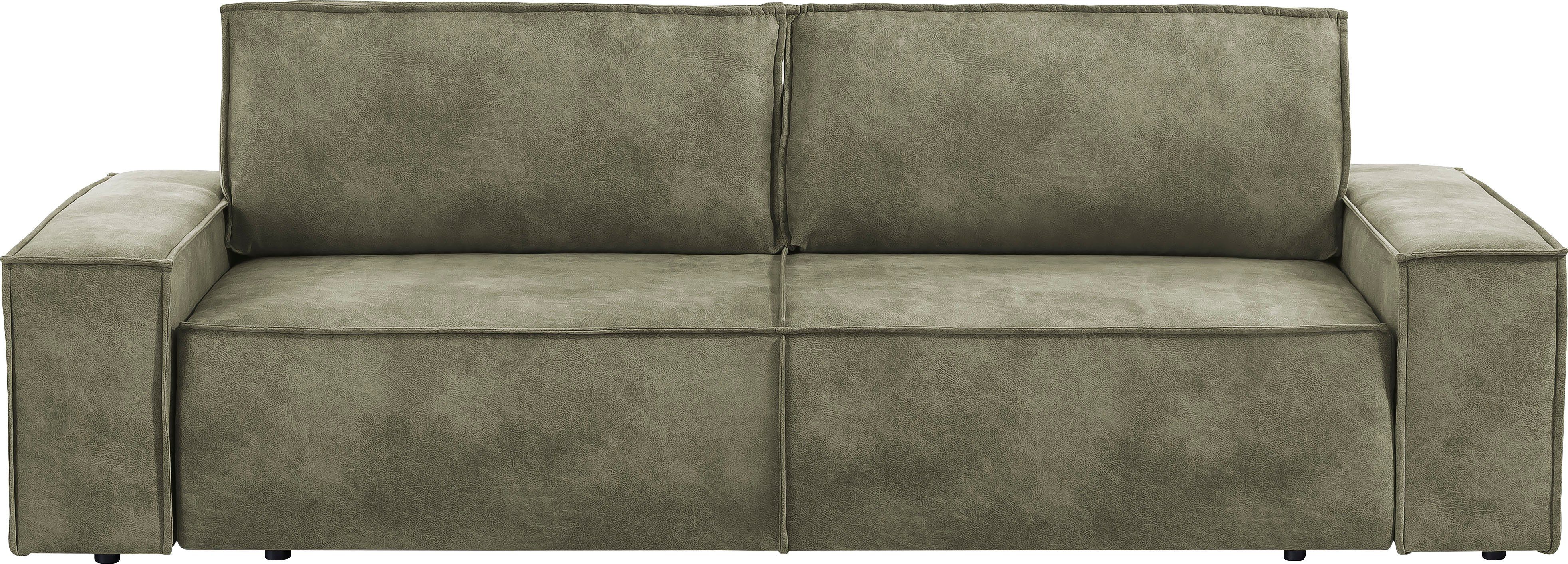 Home affaire 3-zitsbank SHERWOOD slaapbank (257 cm) ribfluweel, velours, vintage lederlook