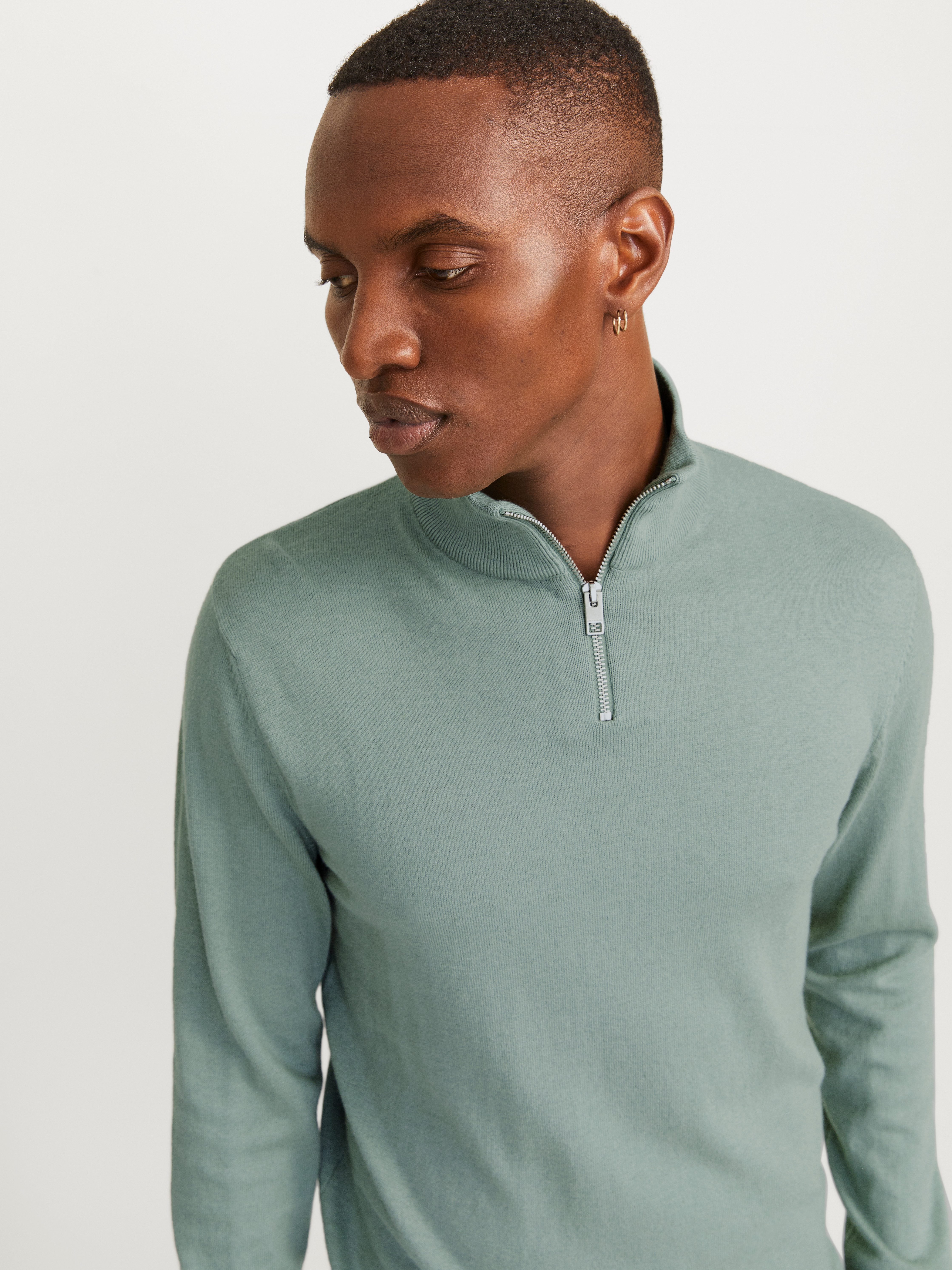 Jack & Jones Schipperstrui JJEEMIL KNIT HALF ZIP NOOS