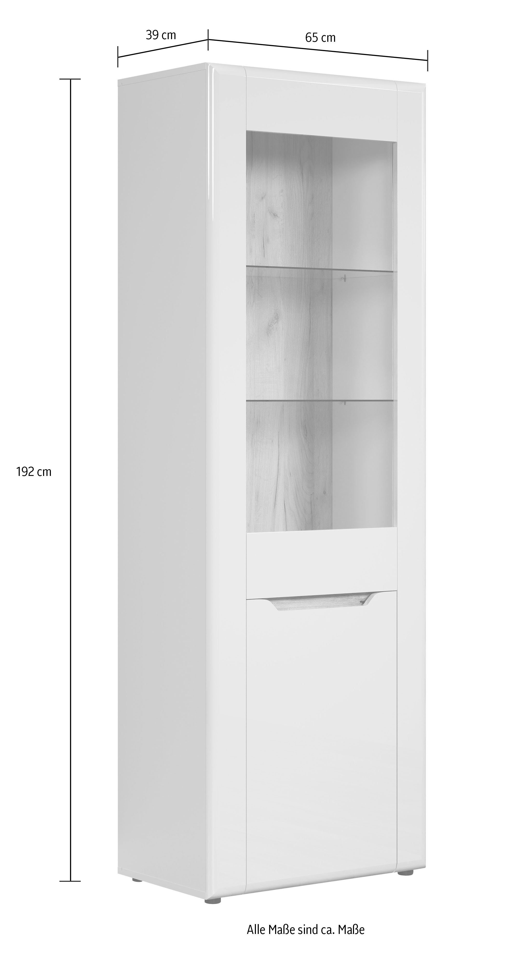 INOSIGN Wandmeubel Graz Afm. gemonteerd (B/D/H in cm): 341x40x192 - hoogglansfronten (complete set, 4-delig)