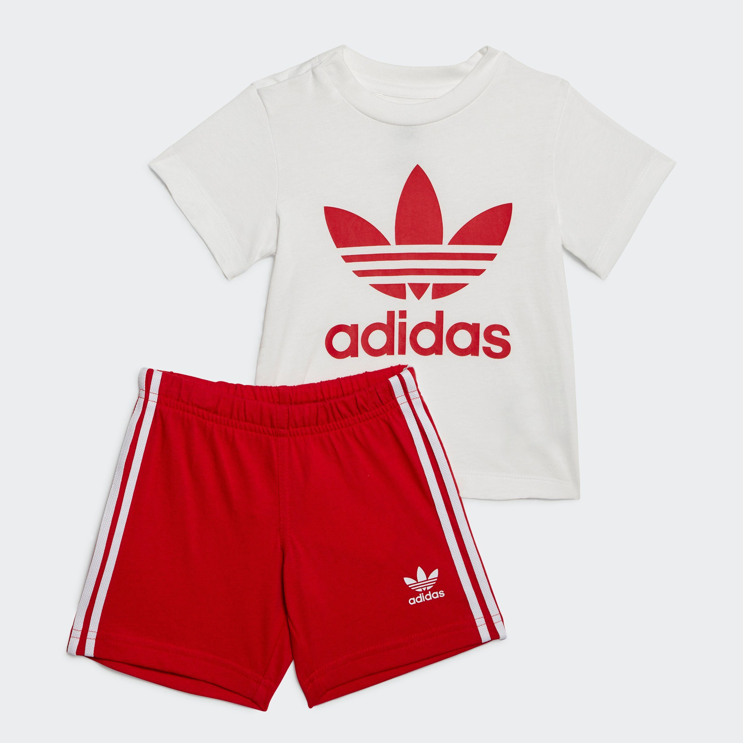 Adidas Originals Trefoil T-Shirt Shorts Set Infant Better Scarlet Better Scarlet