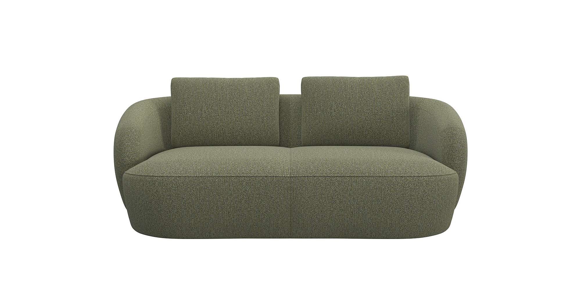 FLEXLUX 2,5-zits Torino, rond, bank, loveseat Modern, organisch bankontwerp, koudschuim, golfvering groen, 2-zitsbanken