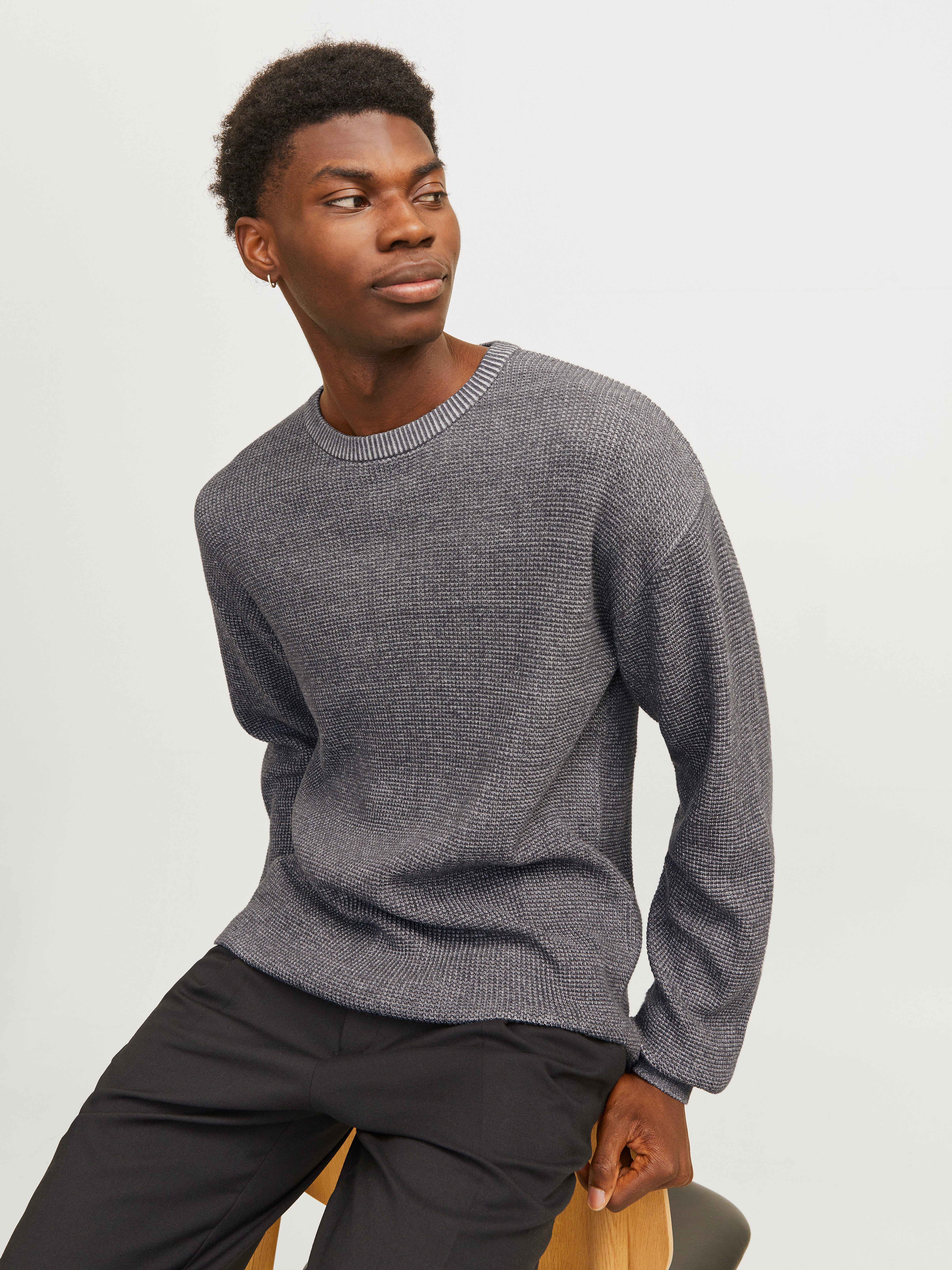 Jack & Jones Gebreide trui JJWALTER KNIT RELAXED CREW NECK