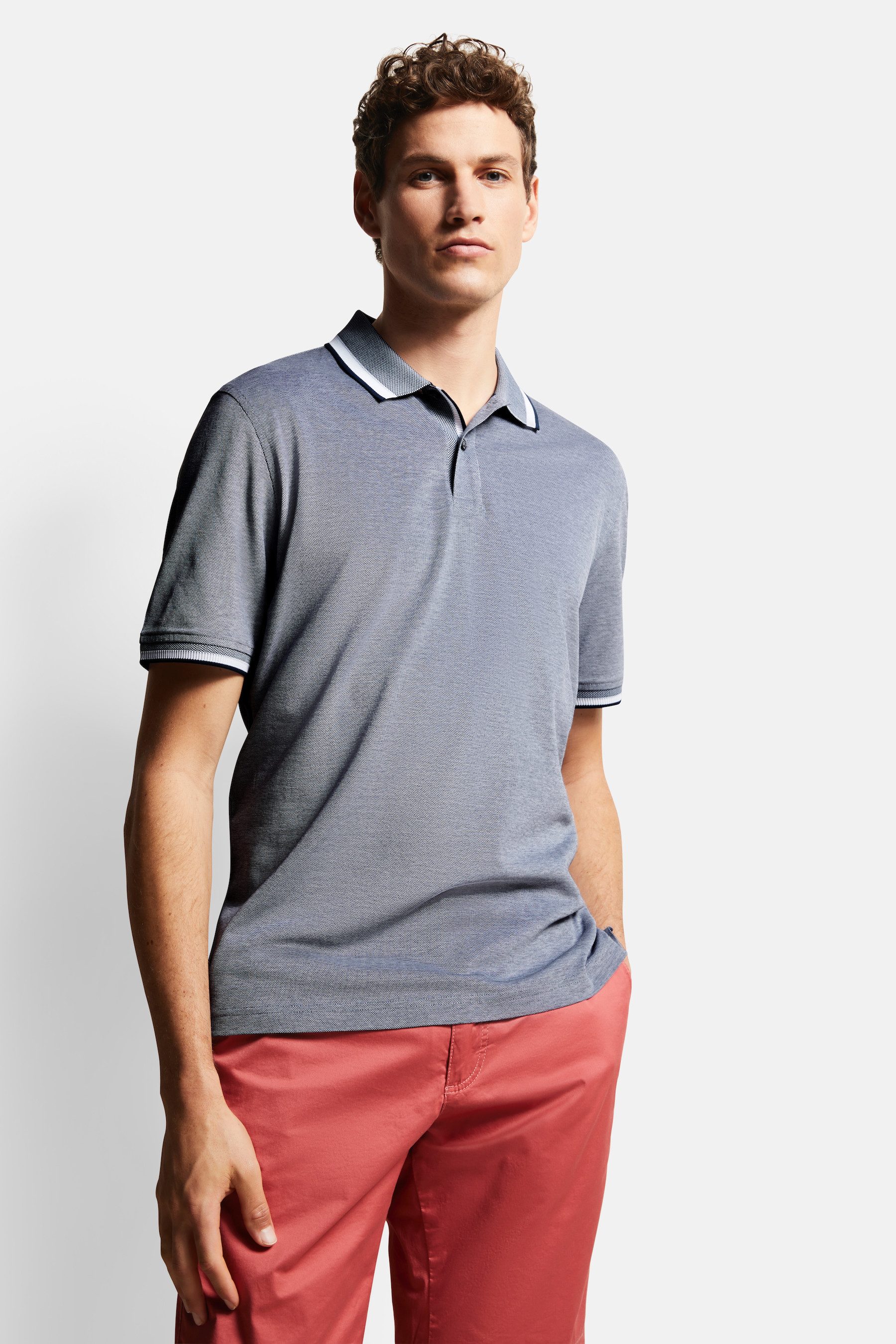 Bugatti Poloshirt met contraststrepen