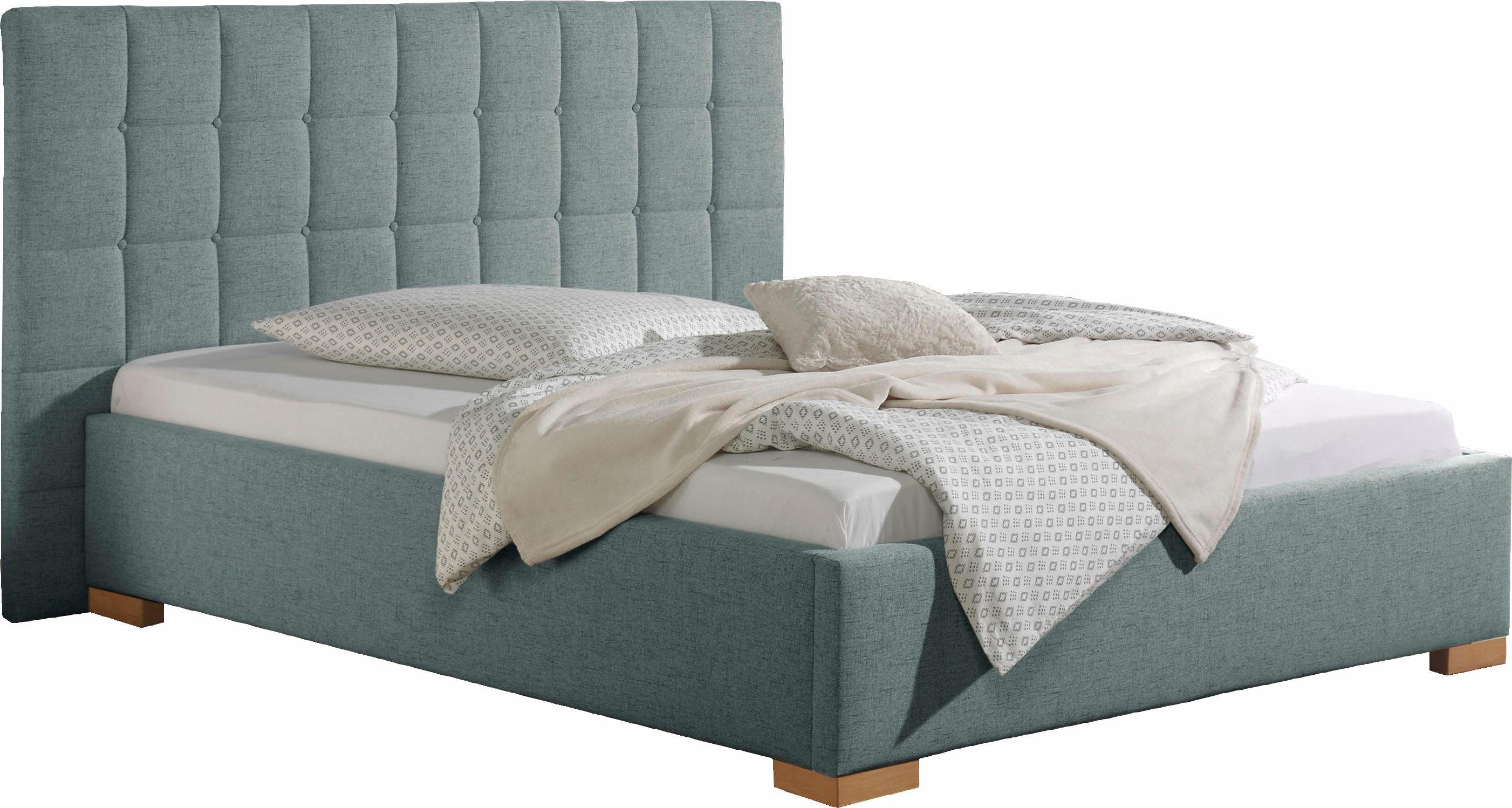 Maintal Gestoffeerd bed Cueno met en zonder matras in 2 uitvoeringen, stiksels met capitonnage