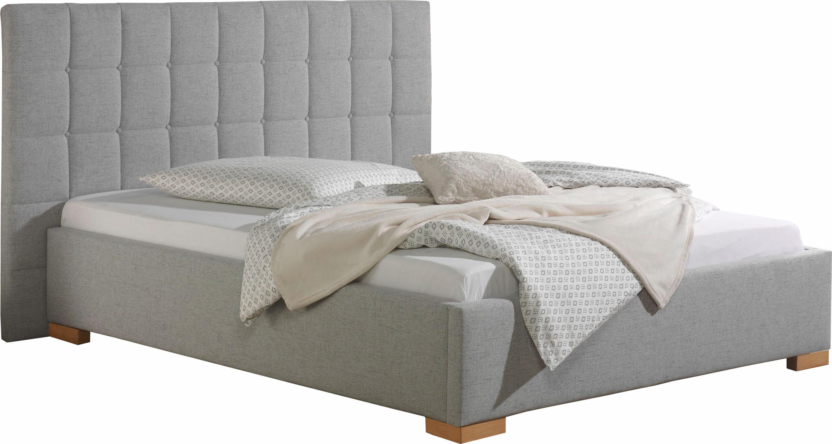 Maintal Gestoffeerd bed Cueno met en zonder matras in 2 uitvoeringen, stiksels met capitonnage