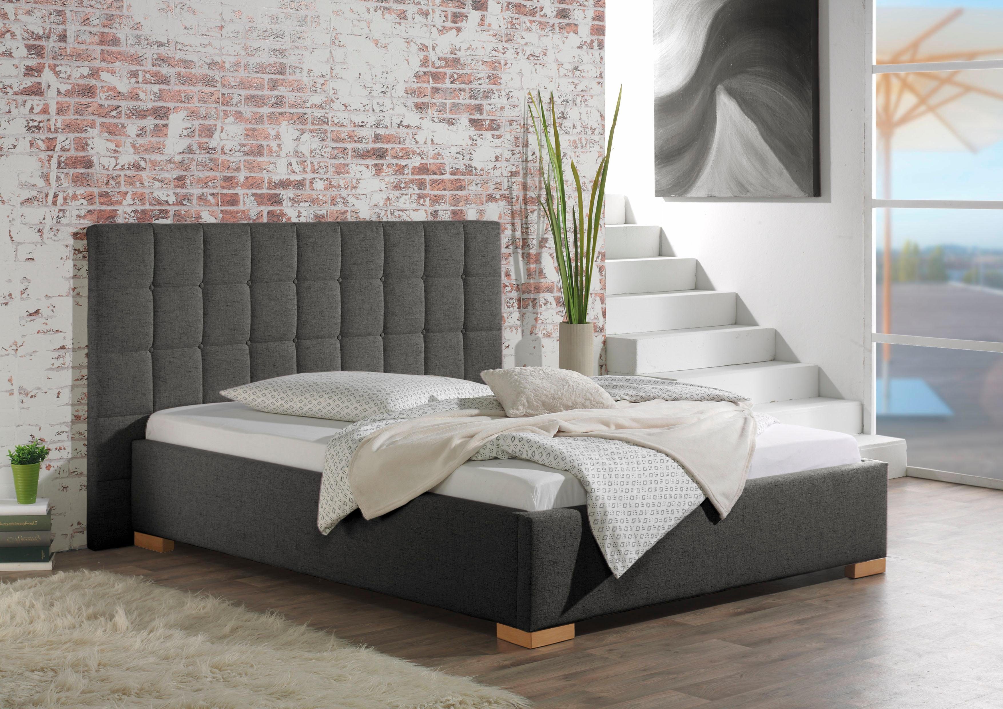 Maintal Gestoffeerd bed Cueno met en zonder matras in 2 uitvoeringen, stiksels met capitonnage