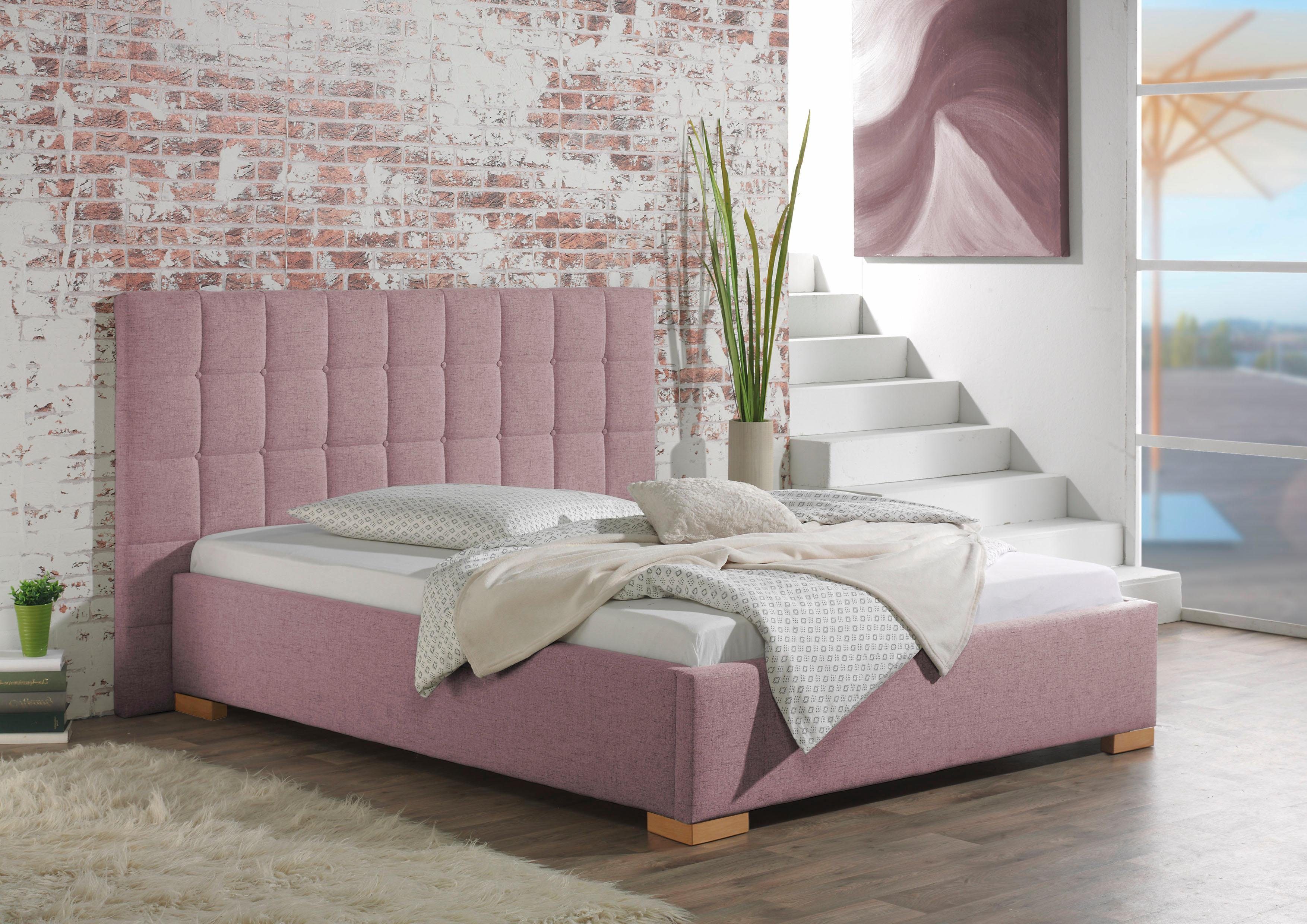 Maintal Gestoffeerd bed Cueno met en zonder matras in 2 uitvoeringen, stiksels met capitonnage