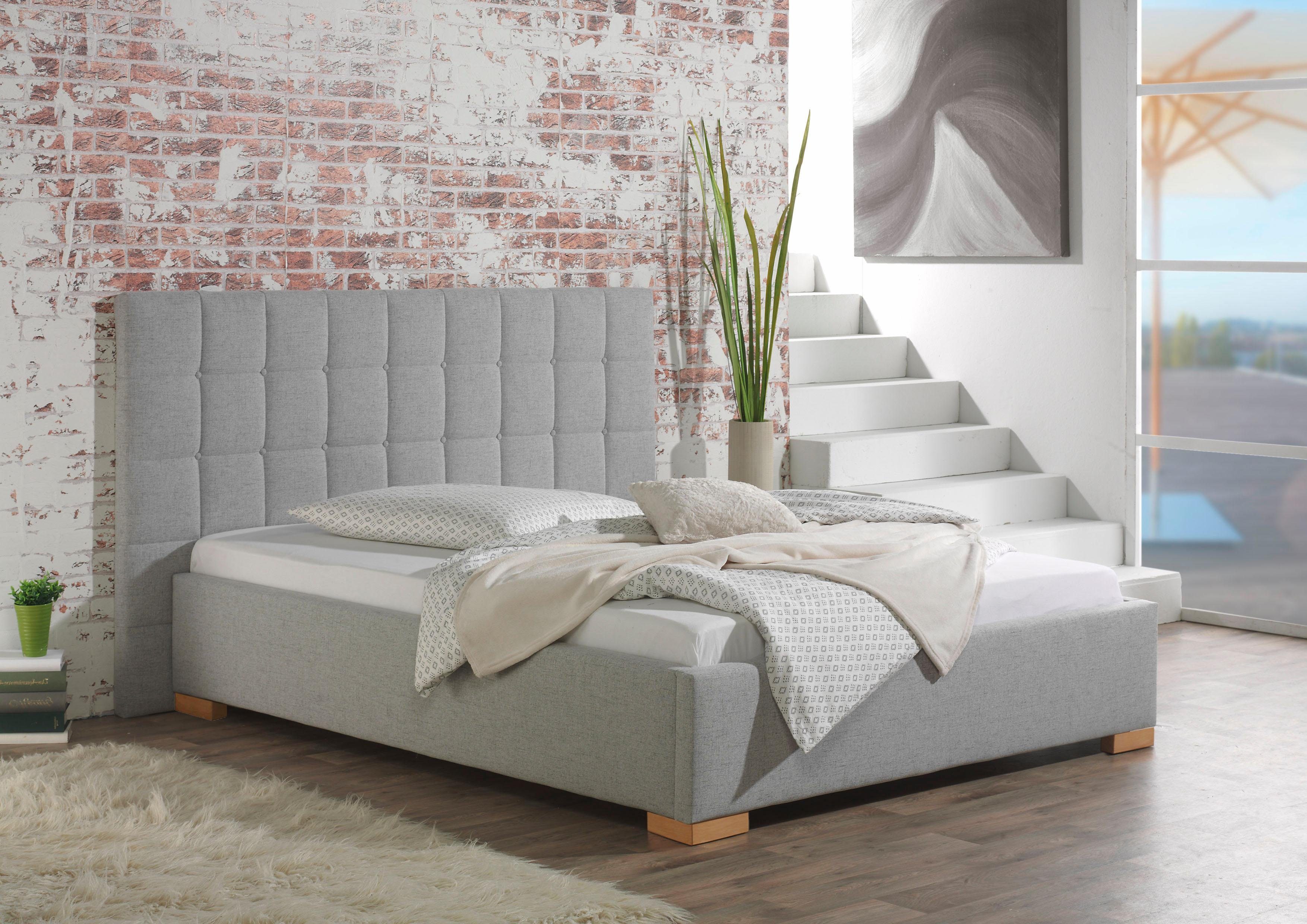 Maintal Gestoffeerd bed Cueno met en zonder matras in 2 uitvoeringen, stiksels met capitonnage