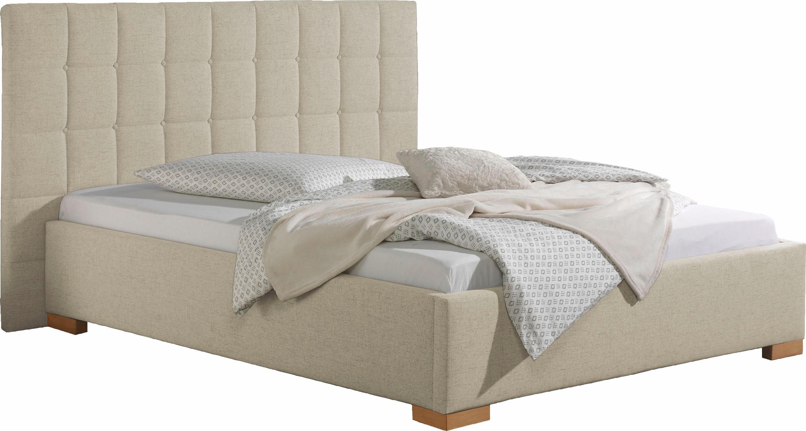 Maintal Gestoffeerd bed Cueno met en zonder matras in 2 uitvoeringen, stiksels met capitonnage