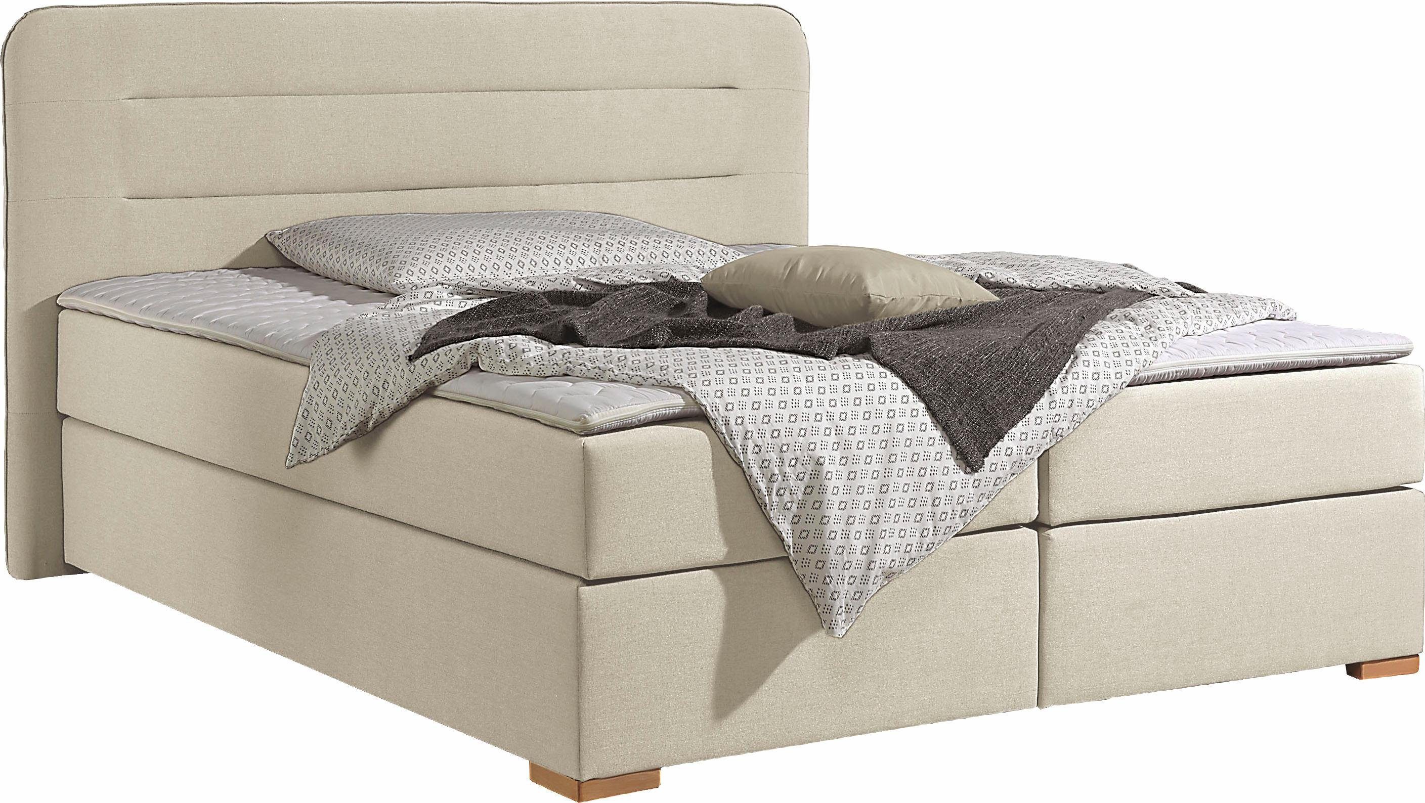 Home affaire Boxspring Manchester 5 breedten, 3 uitvoeringen, 2 hardheden, topmatras, stiksels