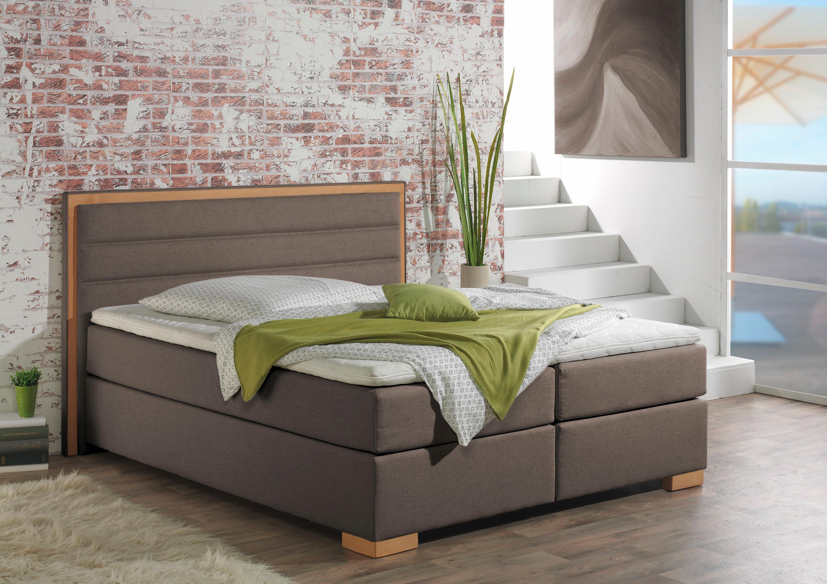 Home affaire Boxspring Treviso in 5 breedten, 3 uitvoeringen, 2 hardheden, topmatras. houten frame