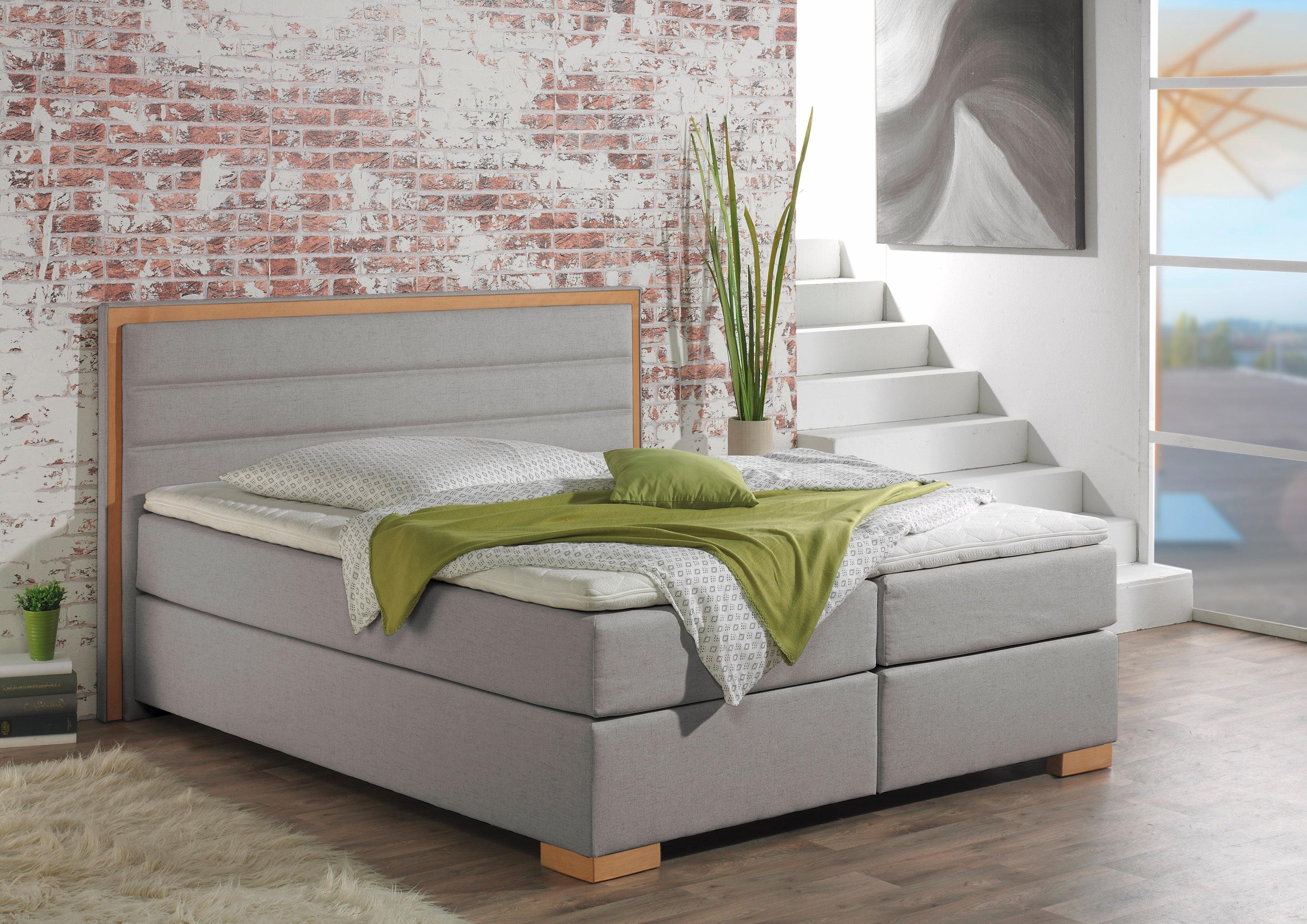 Home affaire Boxspring Treviso in 5 breedten, 3 uitvoeringen, 2 hardheden, topmatras. houten frame