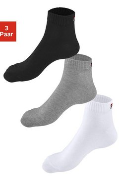 fila korte sokken met geborduurd logo (3 paar) wit