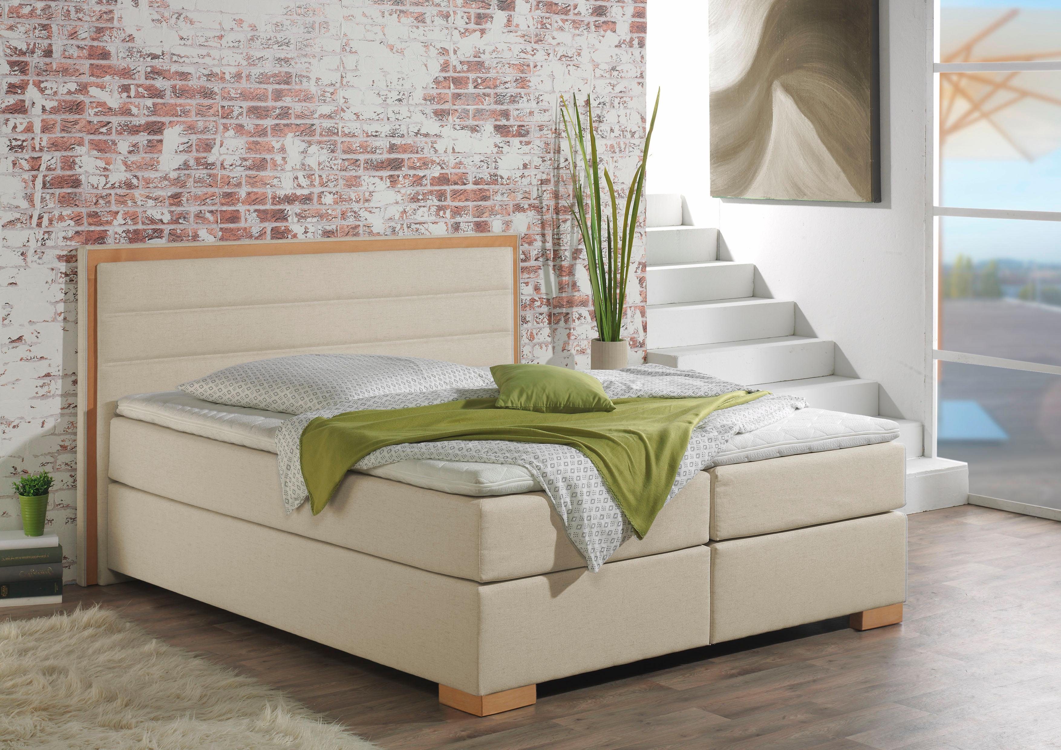 Home affaire Boxspring Treviso in 5 breedten, 3 uitvoeringen, 2 hardheden, topmatras. houten frame