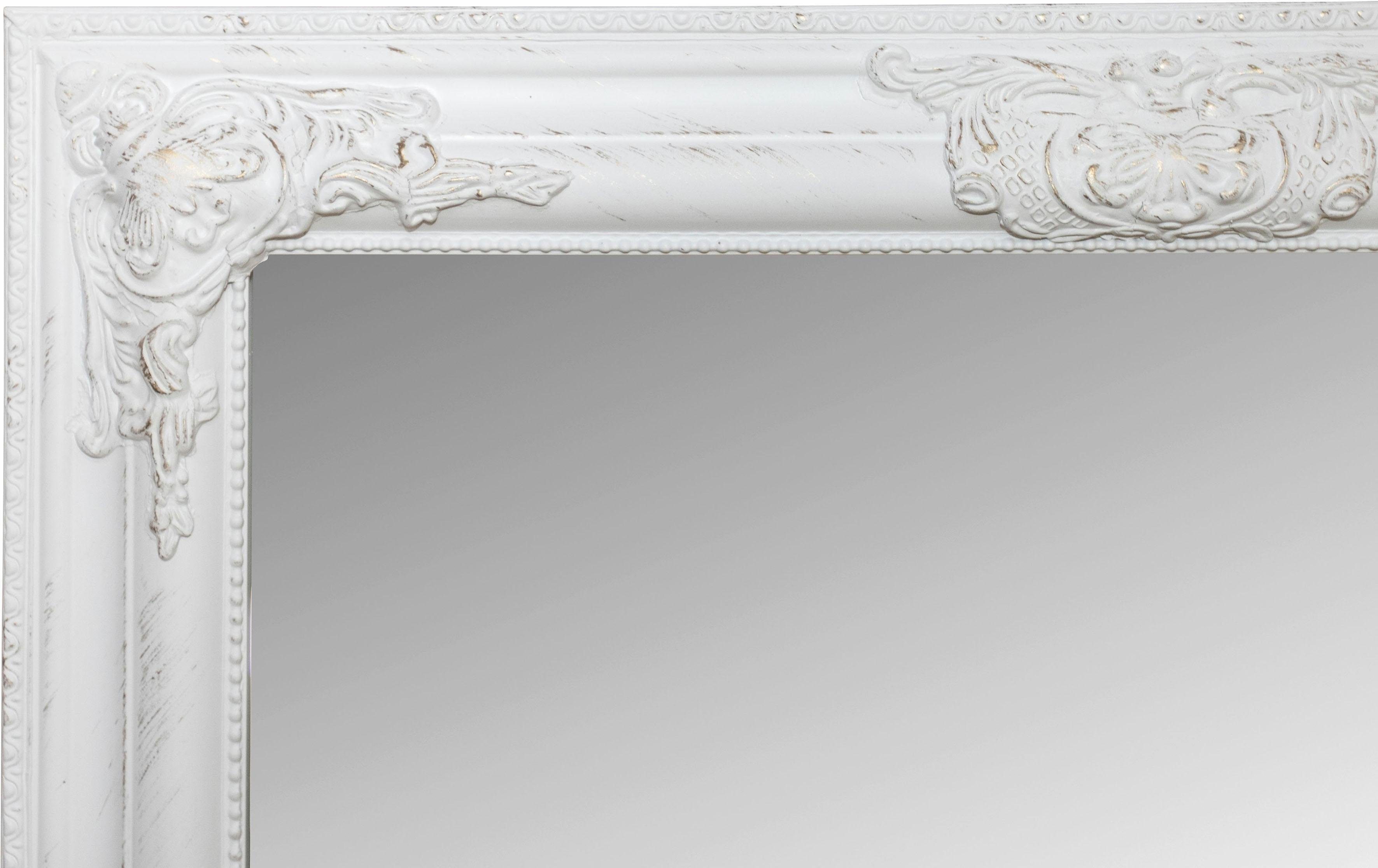Myflair Möbel & Accessoires Wandspiegel Xub wit, rechthoekig, frame met antiek-finish, facetgeslepen spiegel (1 stuk)