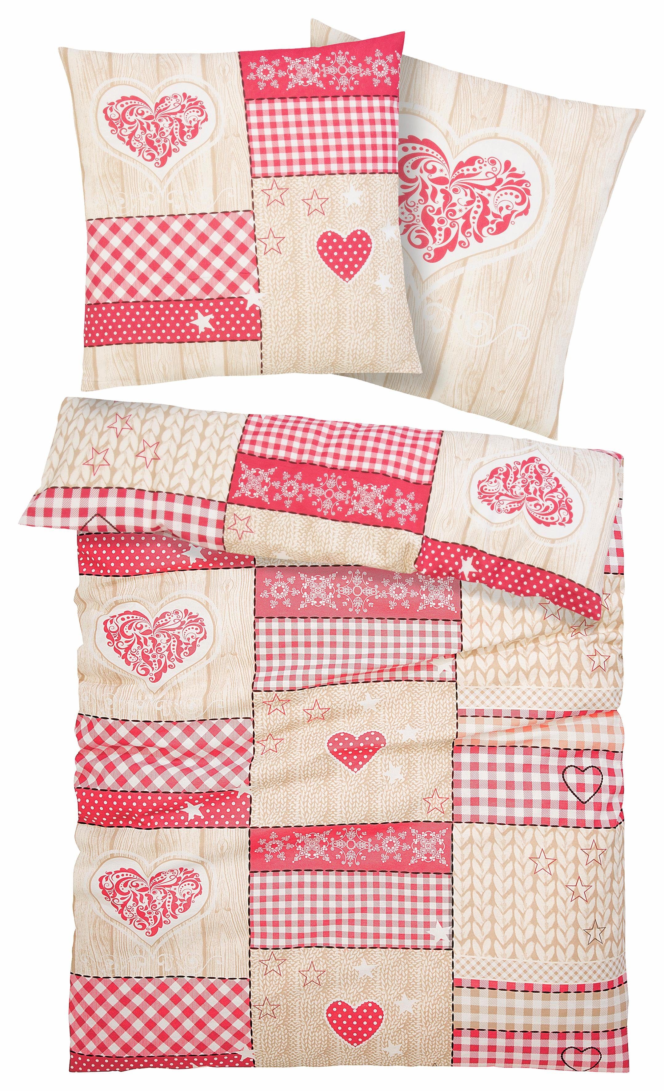 my home Beddengoed Janina in mt. 135x200 of 155x220 cm 100% katoen, veel winterdesigns: patchwork, sneeuwpop, uil, beer
