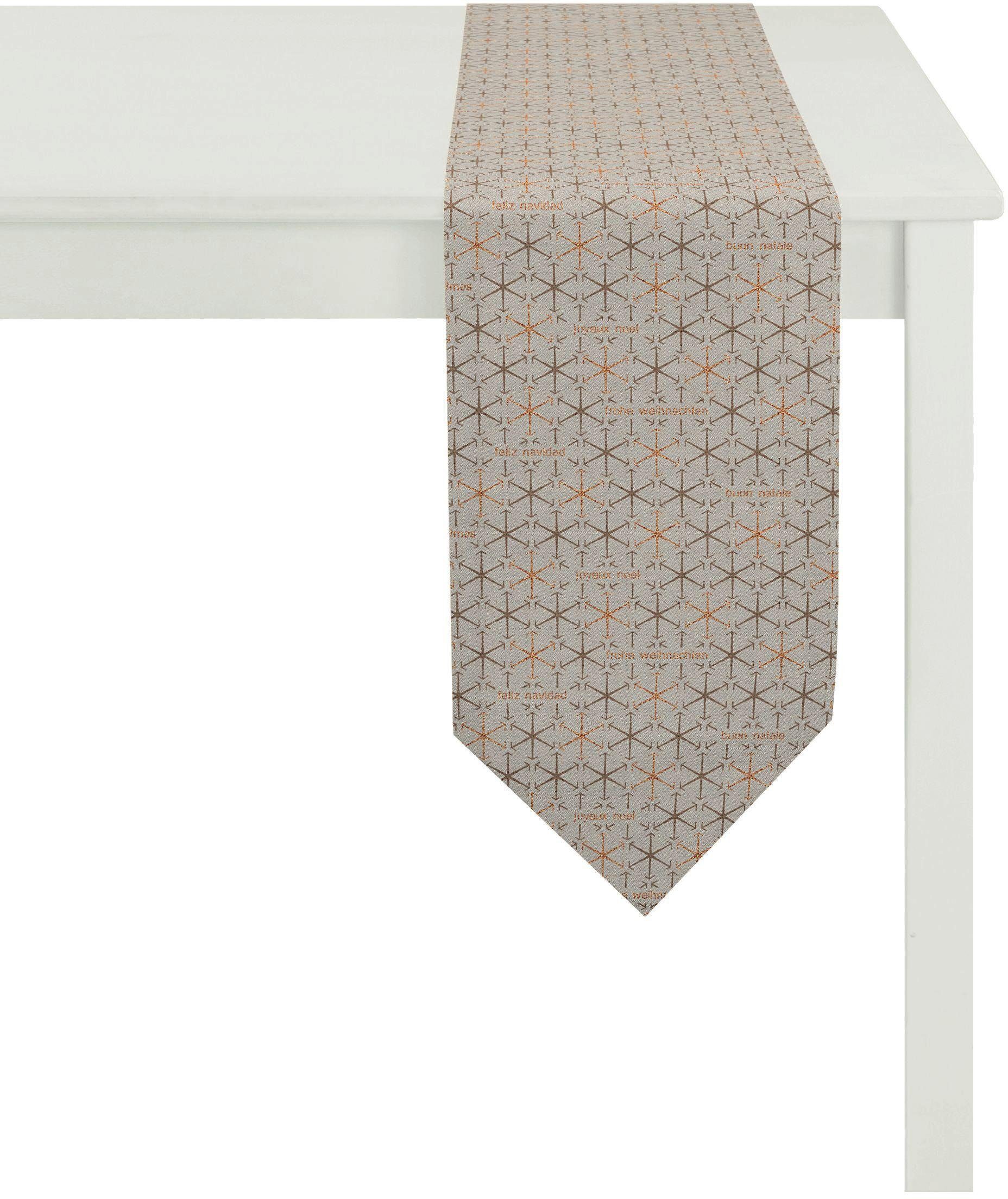 APELT Tafelband 3008 christmas Elegance, kerstversiering, kerst (1 stuk) tafel dekken maat 24x175 cm bruin