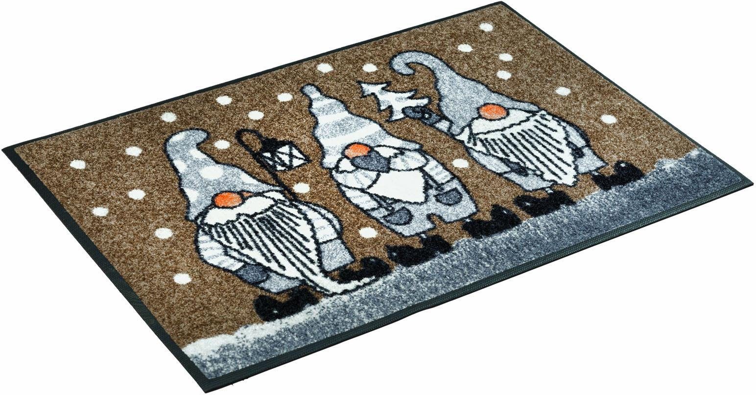 wash+dry by Kleen-Tex Mat Winterkabouters Inloopmat, antislip, wasbaar deurmatten maat lxb: 160x90 cm bruin
