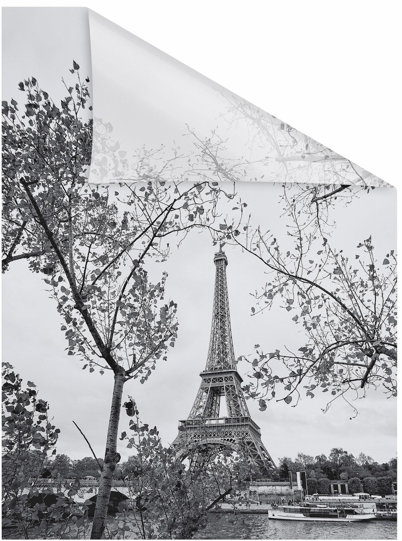 LICHTBLICK Raamfolie Paris zelfklevend, privacybescherming (1 stuk) raamdecoratie maat bxl: 100x100 cm wit